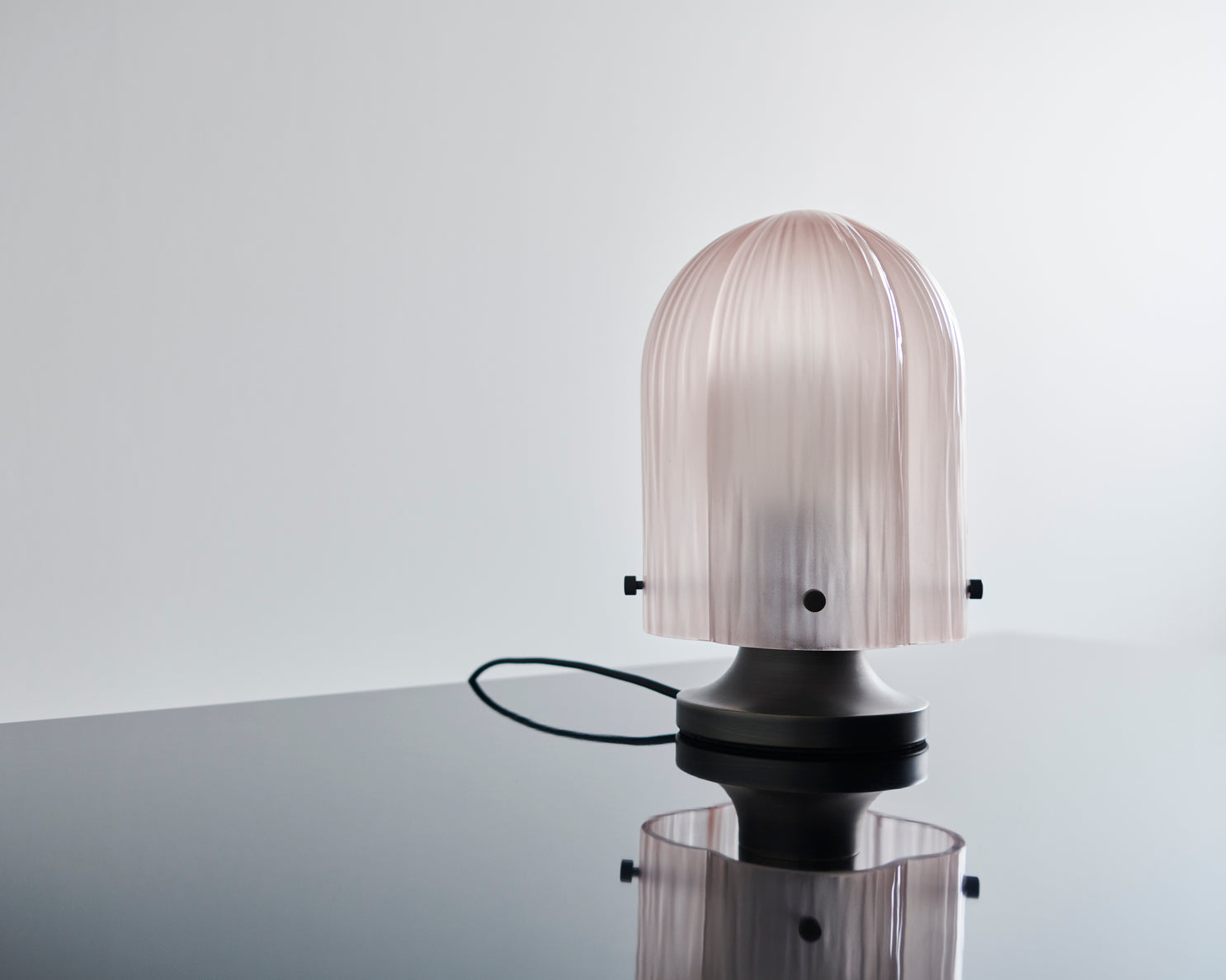 Stolní lampa SEINE růžové sklo