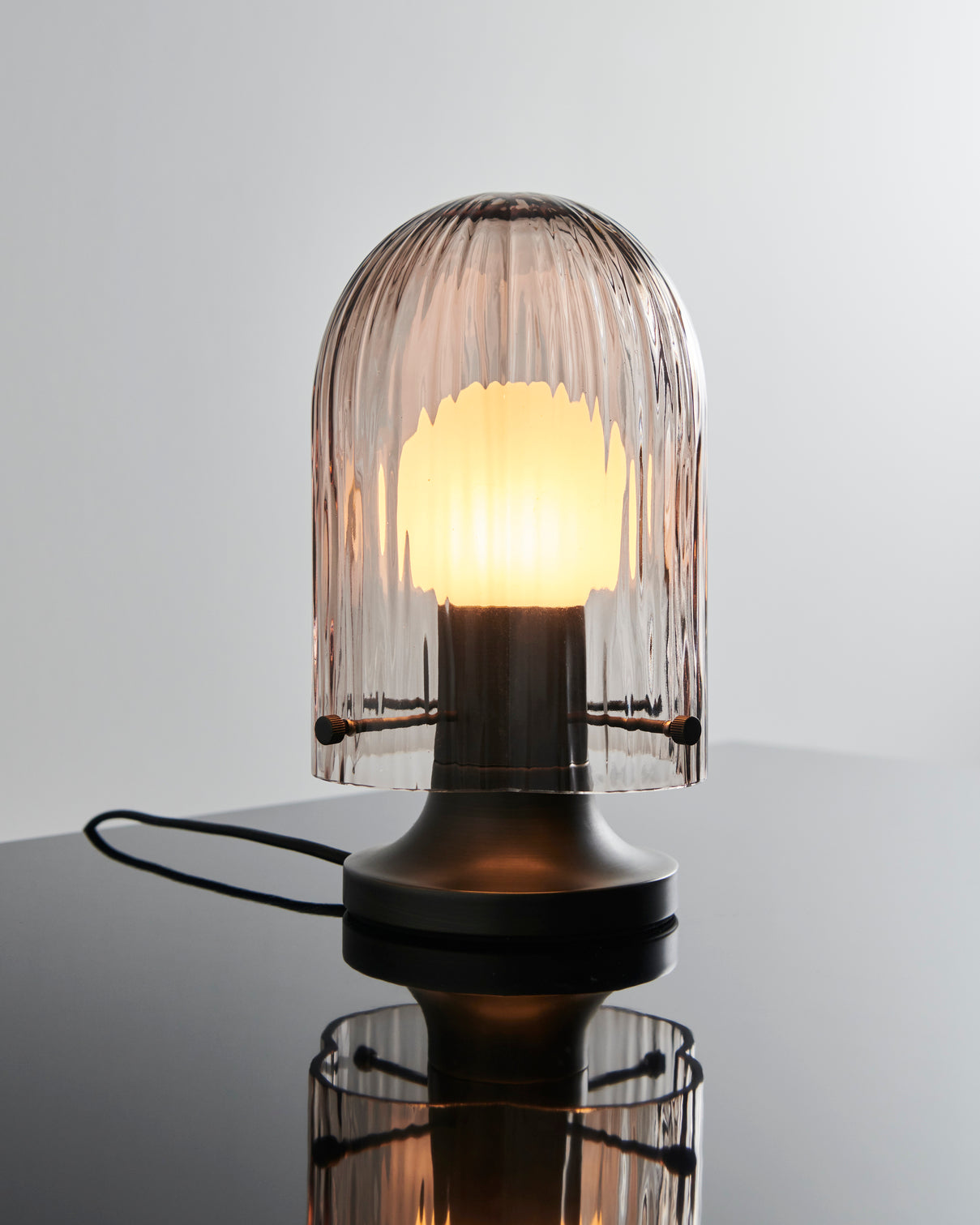 Stolní lampa SEINE růžové sklo