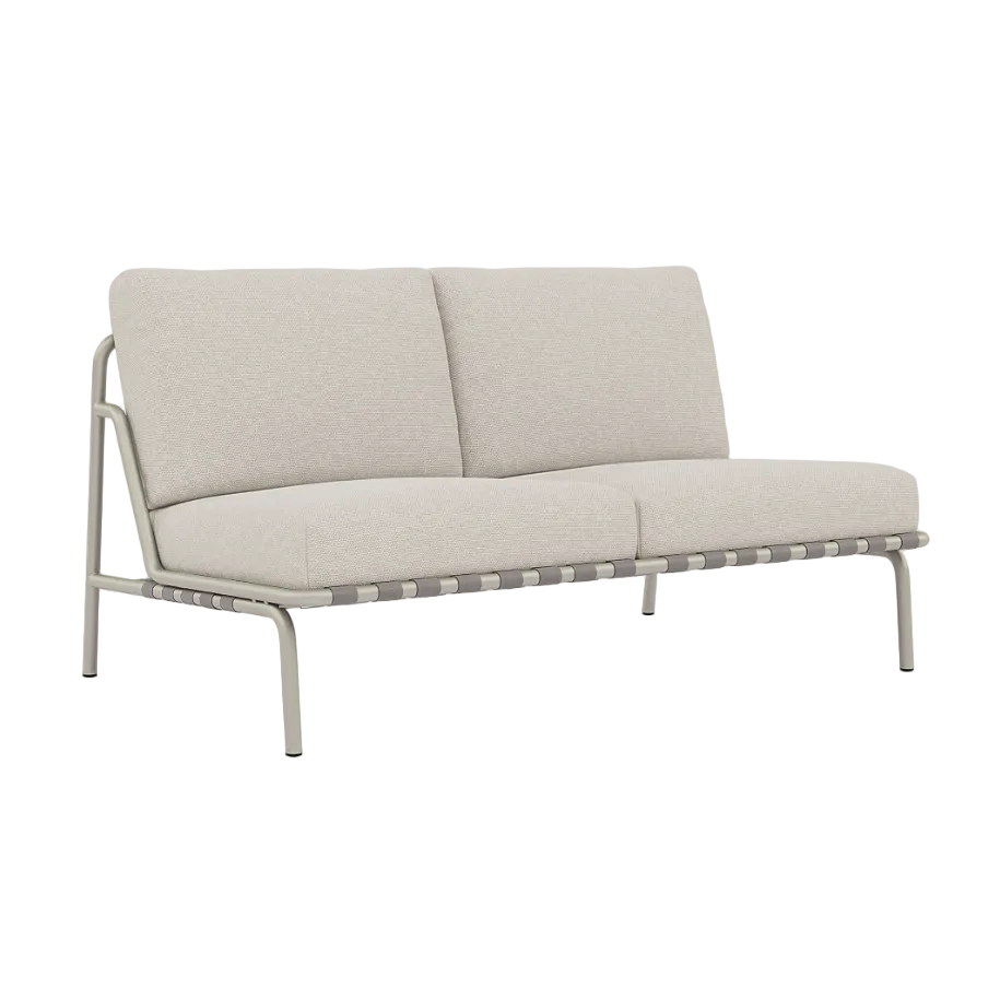 Sofa venkovní 2-osobová SETTLE světle šedá se šedým podstavcem