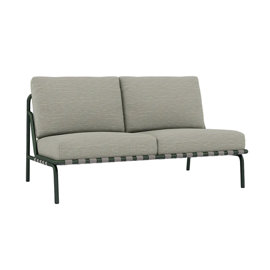 Sofa venkovní 2-osobová SETTLE šedá se zeleným podstavcem
