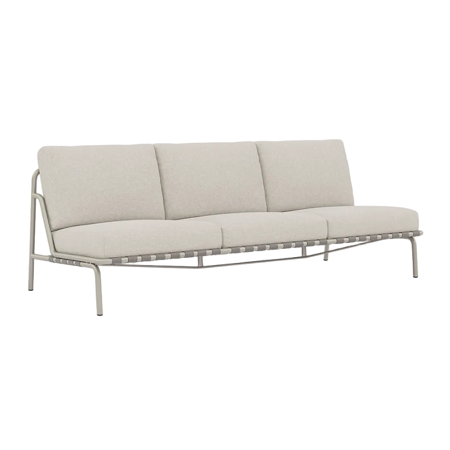 Sofa venkovní 3-osobová SETTLE světle šedá se šedým podstavcem