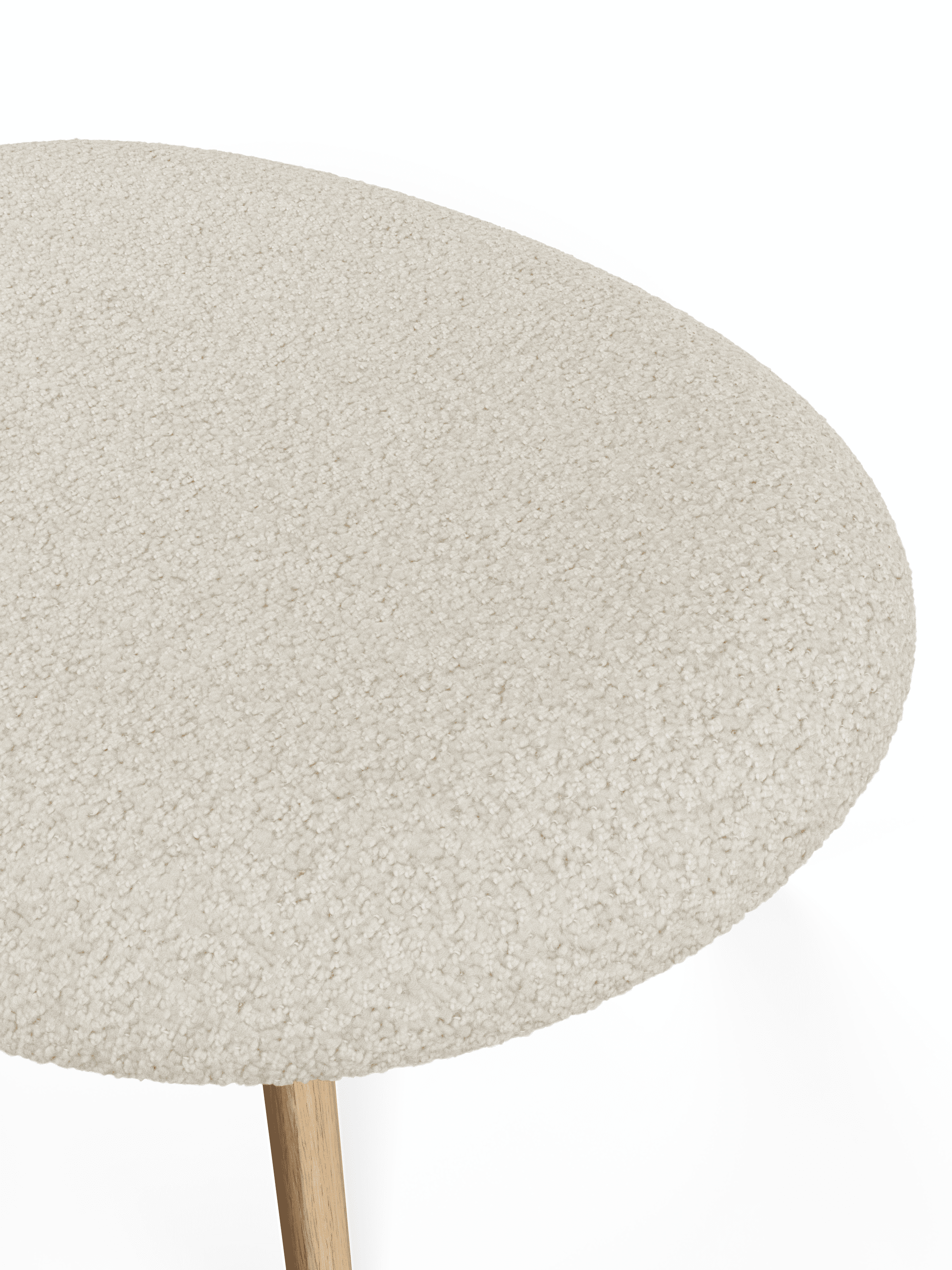 Podnožník SLAB béžový boucle s dubovým podstavcem