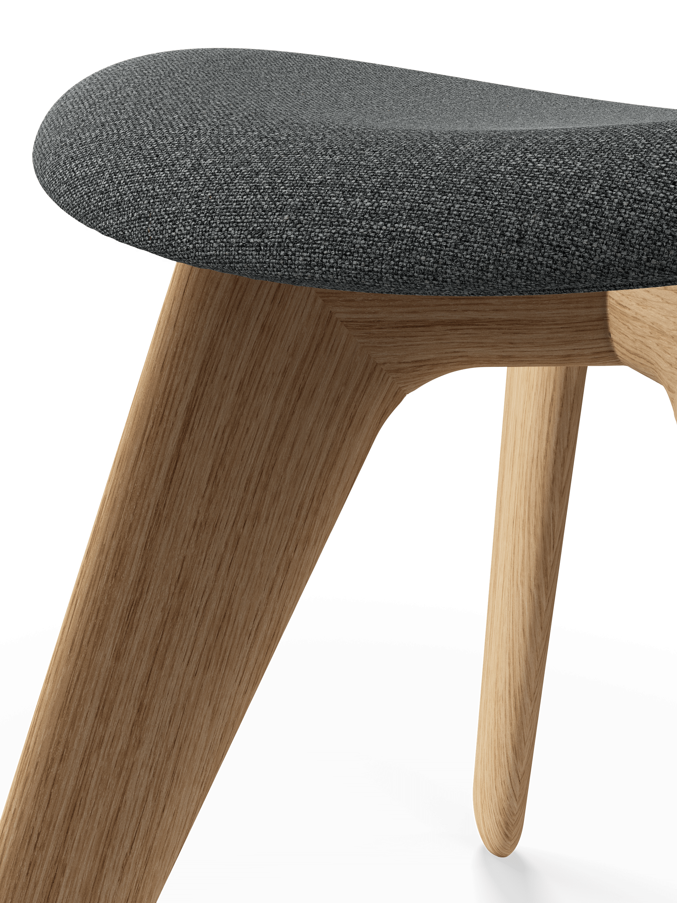Fotel SLAB szary z dębową podstawą do salonu – Tom Dixon