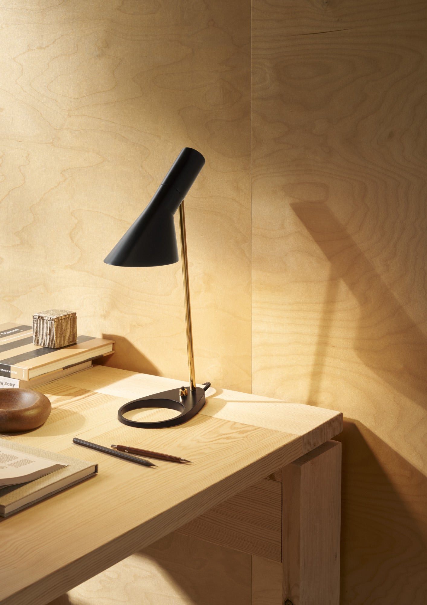 AJ MINI black table lamp with brass