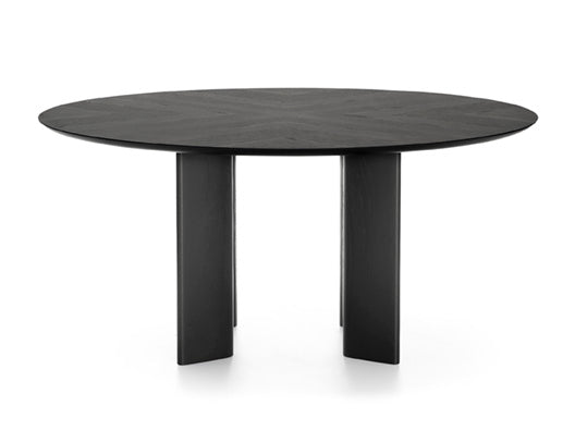 Round table SANDY black top with black base