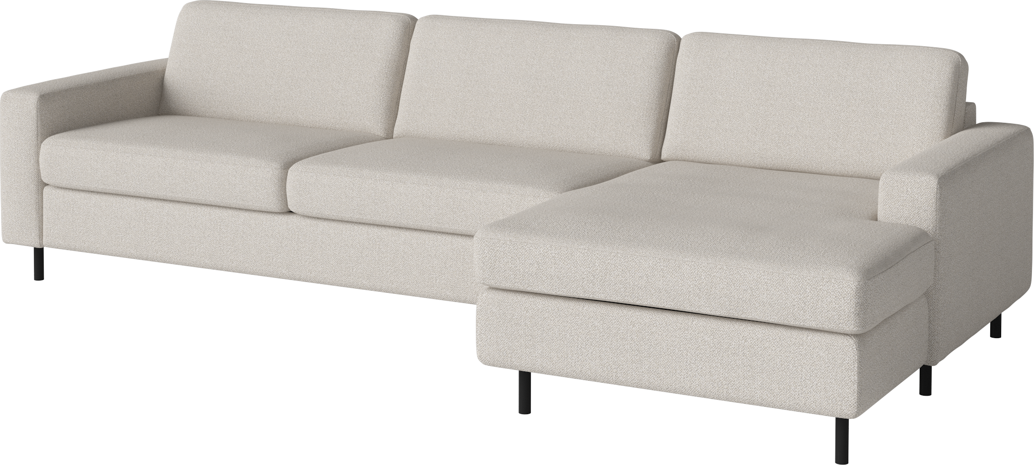 Rohová rozkládací pohovka pravostranná 3-místná SCANDINAVIA s černým podstavcem