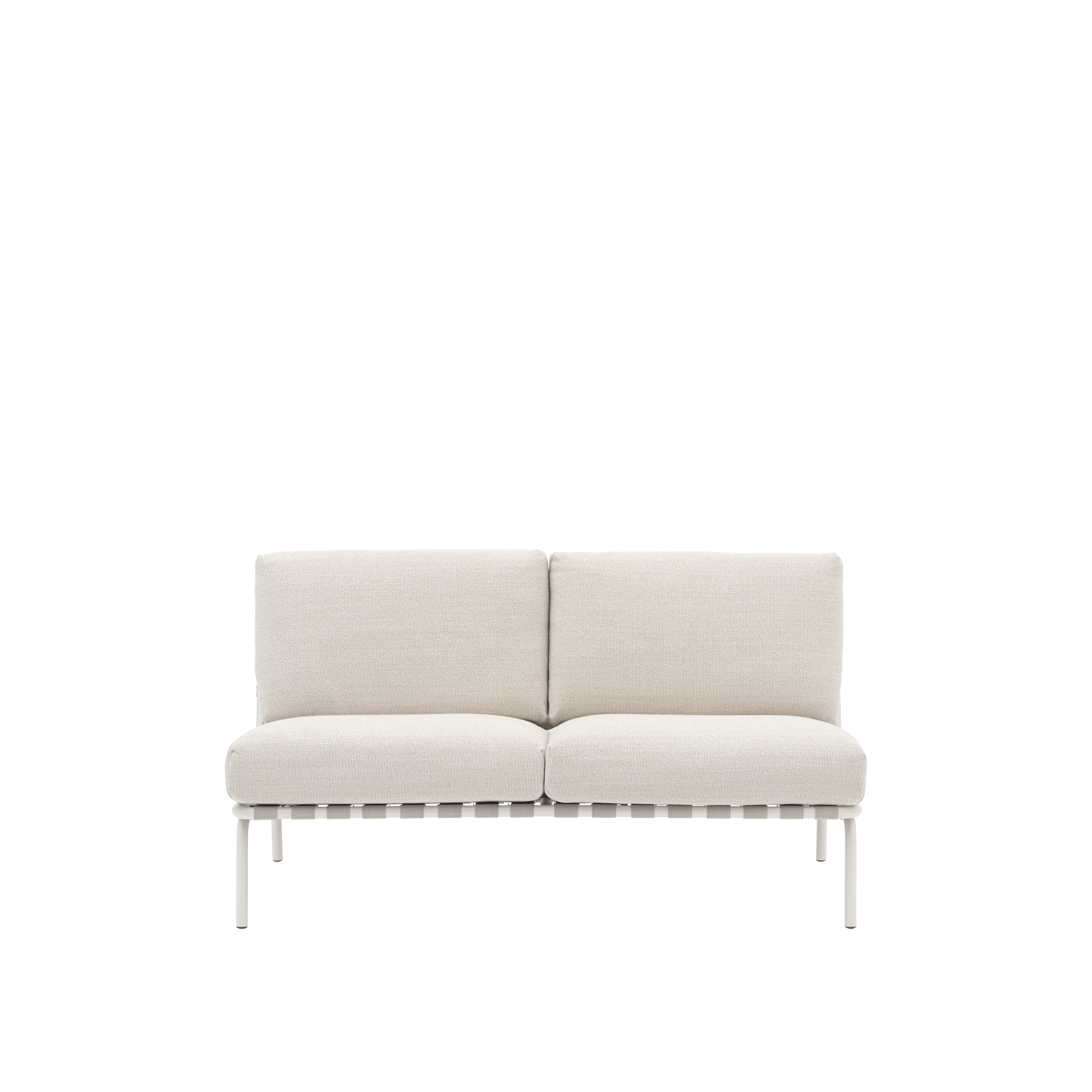 Sofa venkovní 2-osobová SETTLE světle šedá se šedým podstavcem
