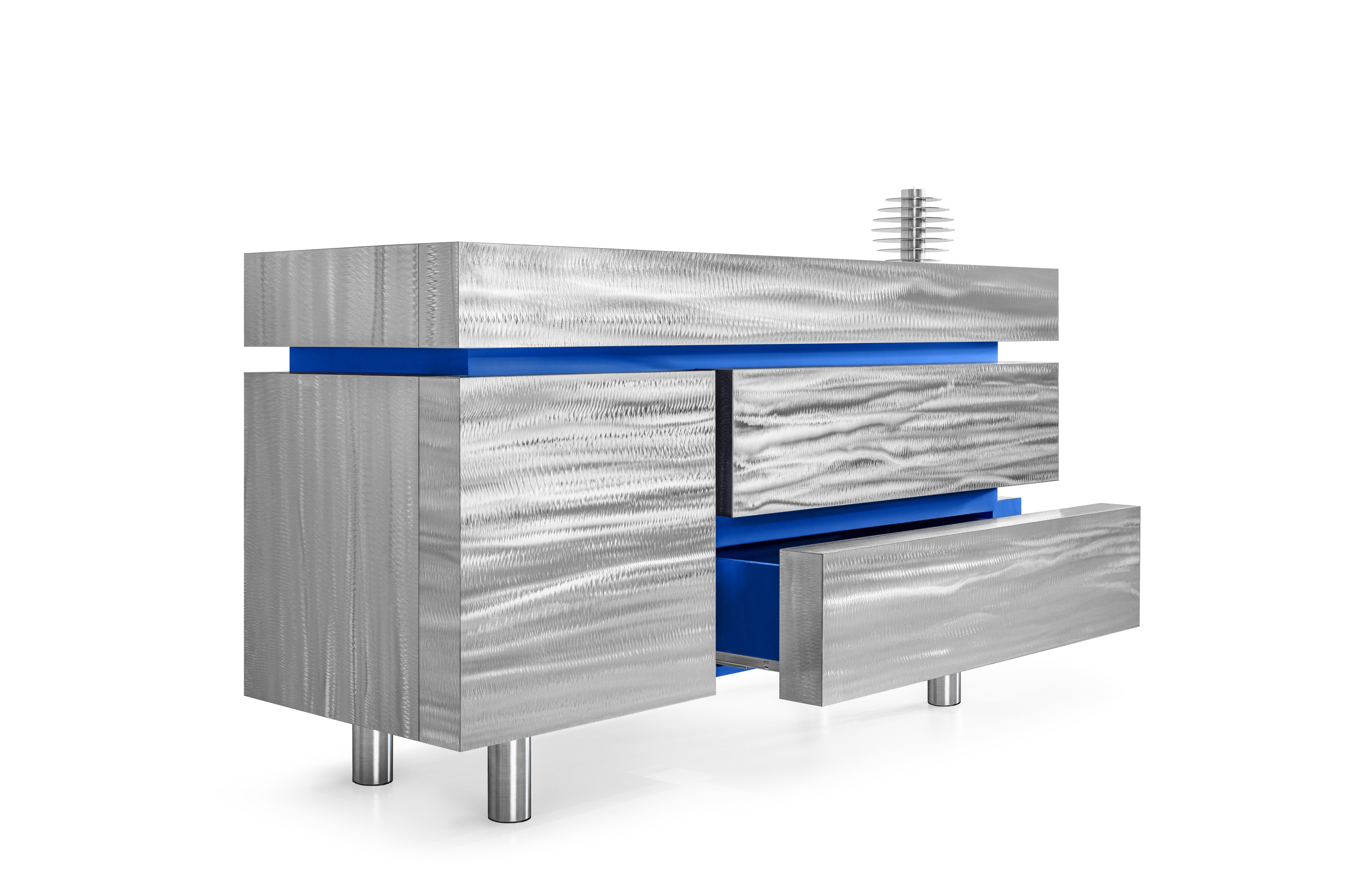 GERRIT CS1 Chest of Drawers - LIMITED EDITION steel with cobalt