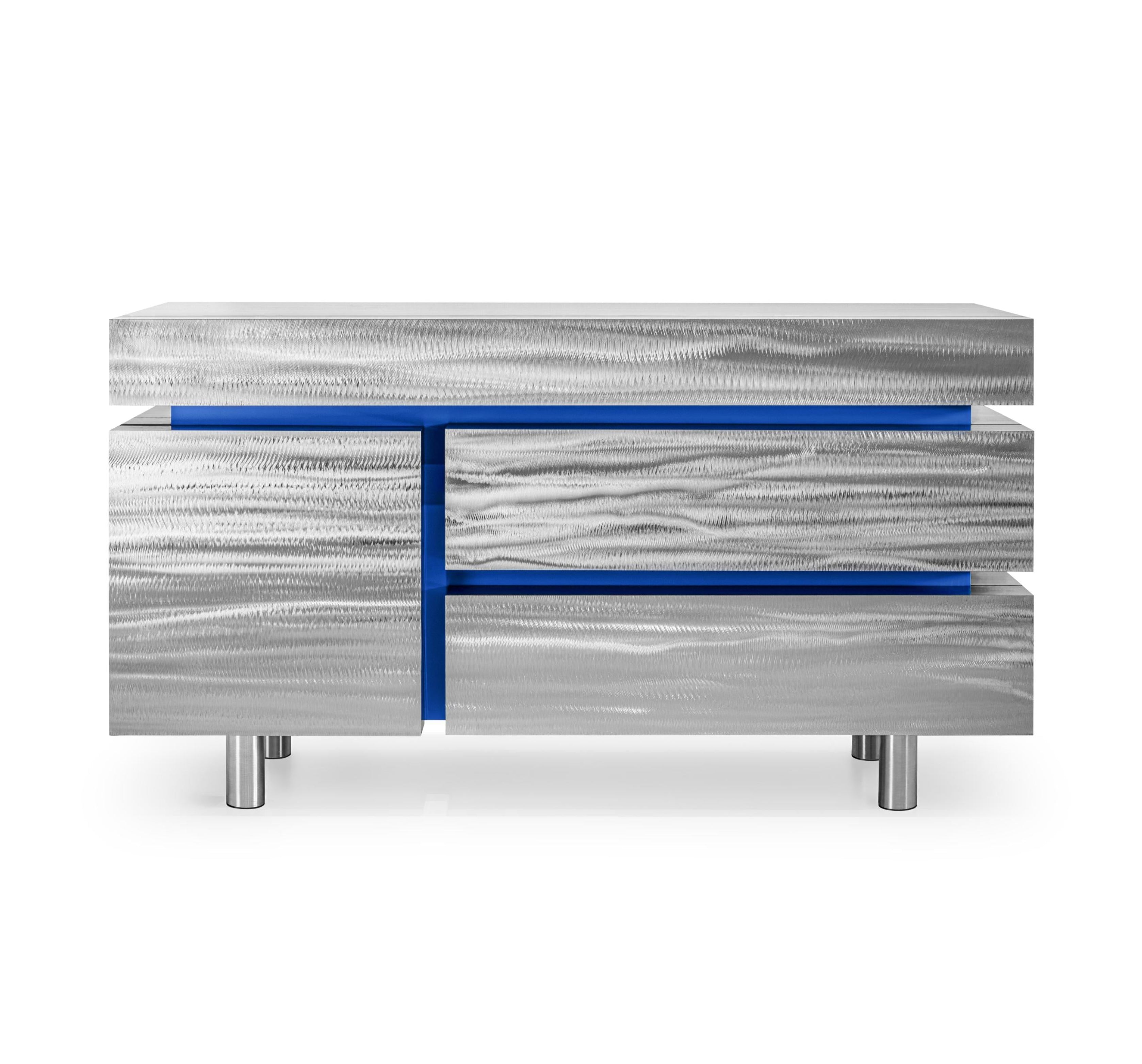 GERRIT CS1 Chest of Drawers - LIMITED EDITION steel with cobalt