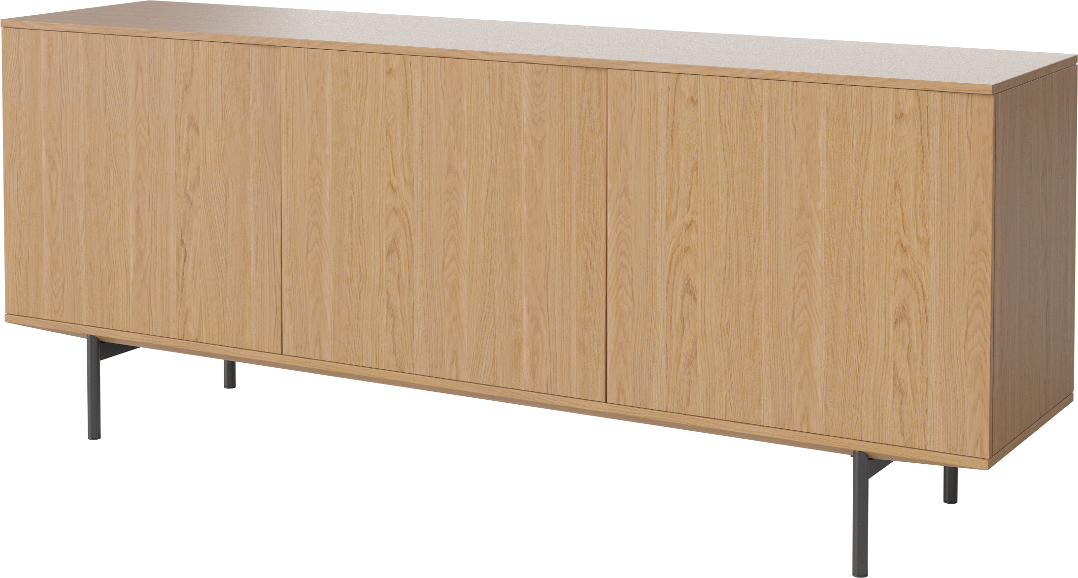 Kredenc SILENT dřevěný z dubu s černým podstavcem