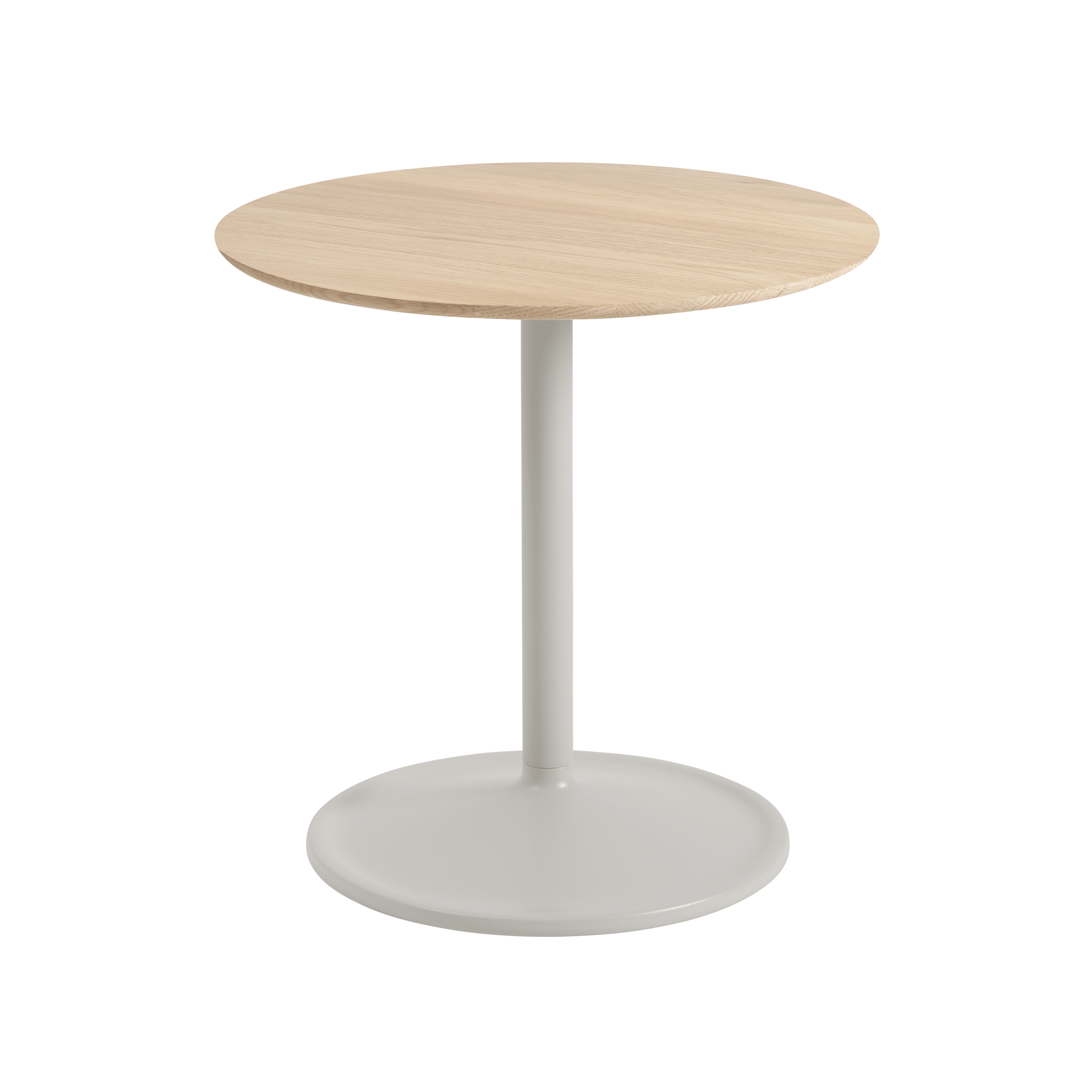 SOFT Side Table in Oak Wood with Light Gray Base