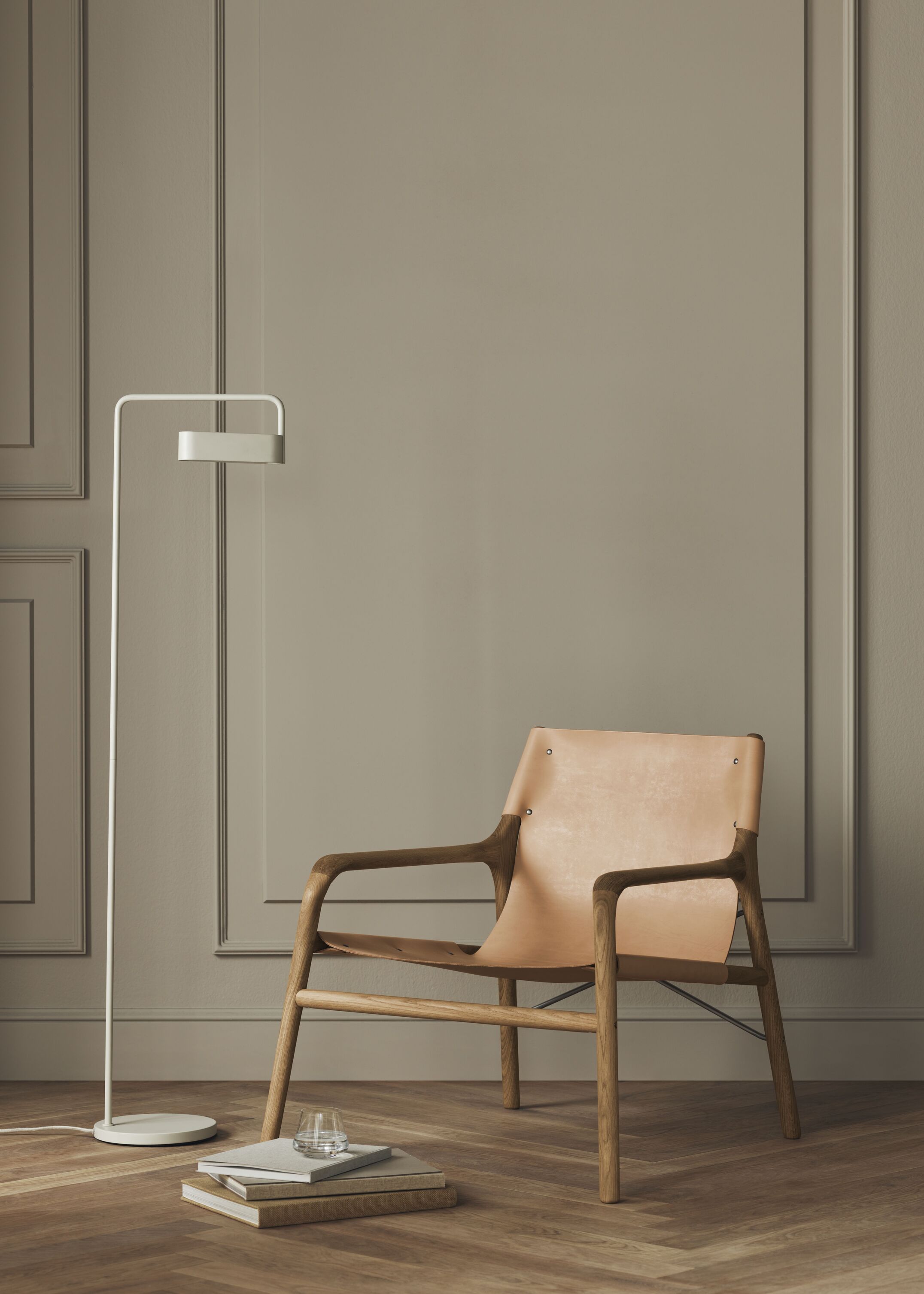 Křeslo SOUL béžové s bílým podstavcem