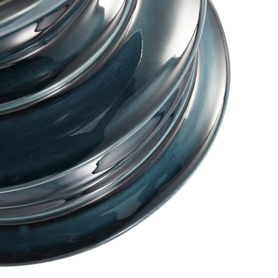 Váza STACKED PLATES tmavě zelená