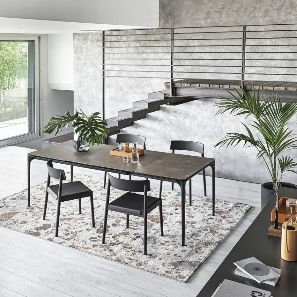 Rozkládací stůl SILHOUETTE bílý travertin