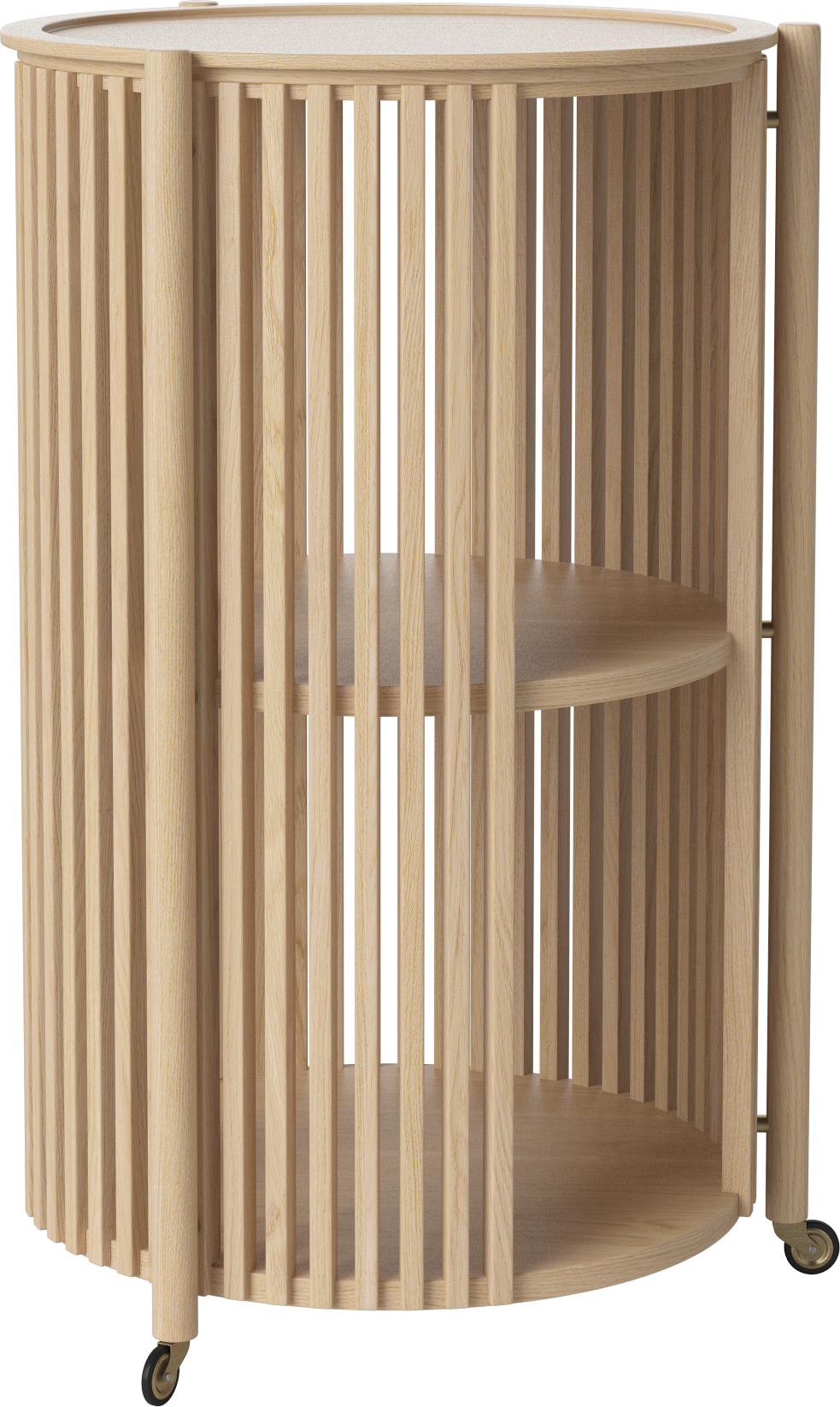 Barový stolek STORY z běleného dubového dřeva