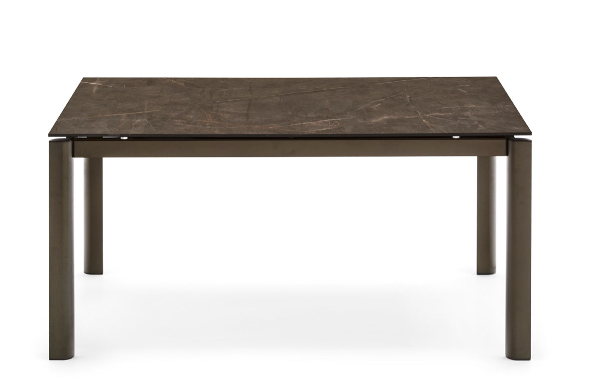 Rozkládací stůl STREAM s hnědou deskou a hnědým podstavcem