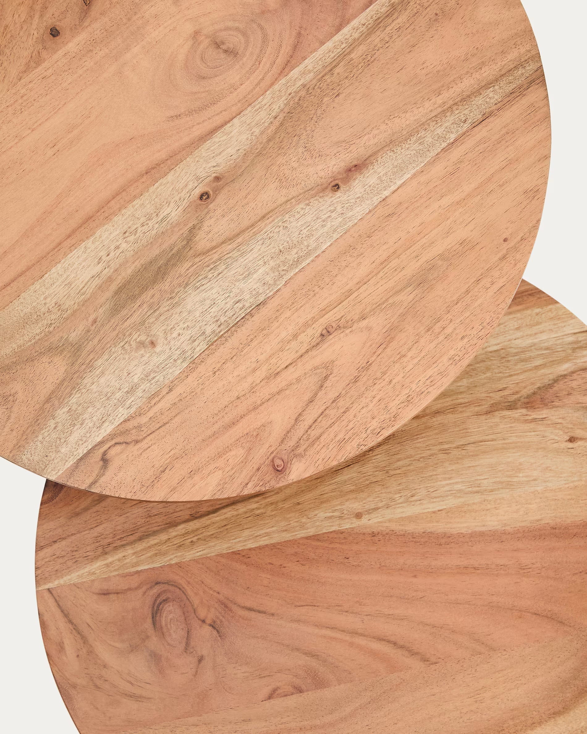 Sada stolků VINTARA z masivního akáciového dřeva s černým podstavcem