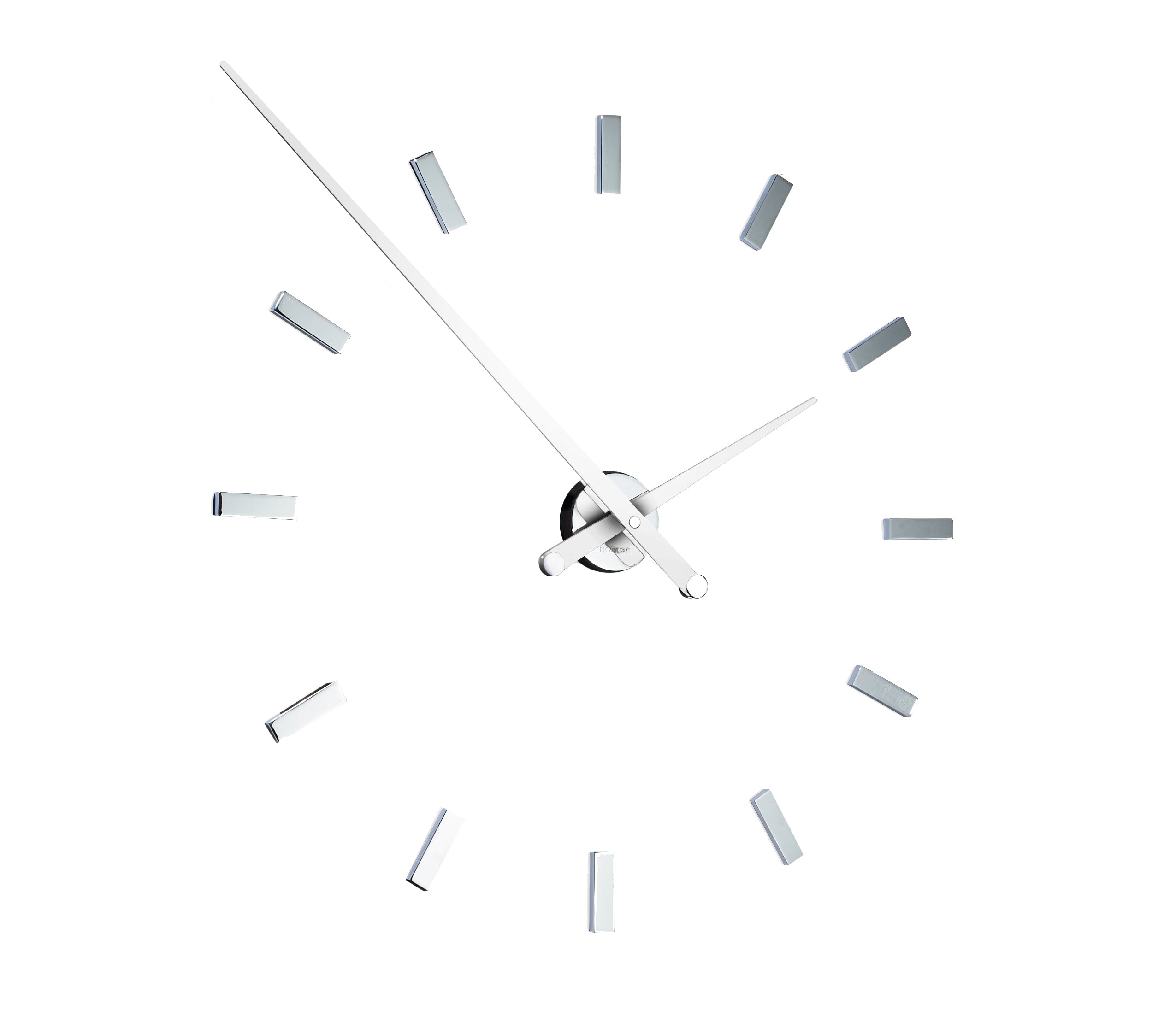 Chromed wall clock TACON with white