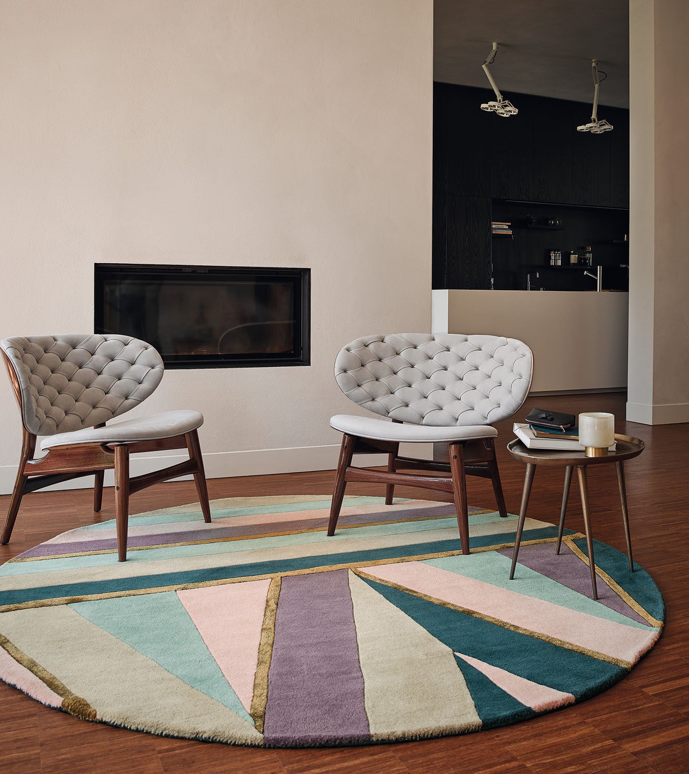 Kulatý koberec SAHARA ROUND fialovo-turquoise