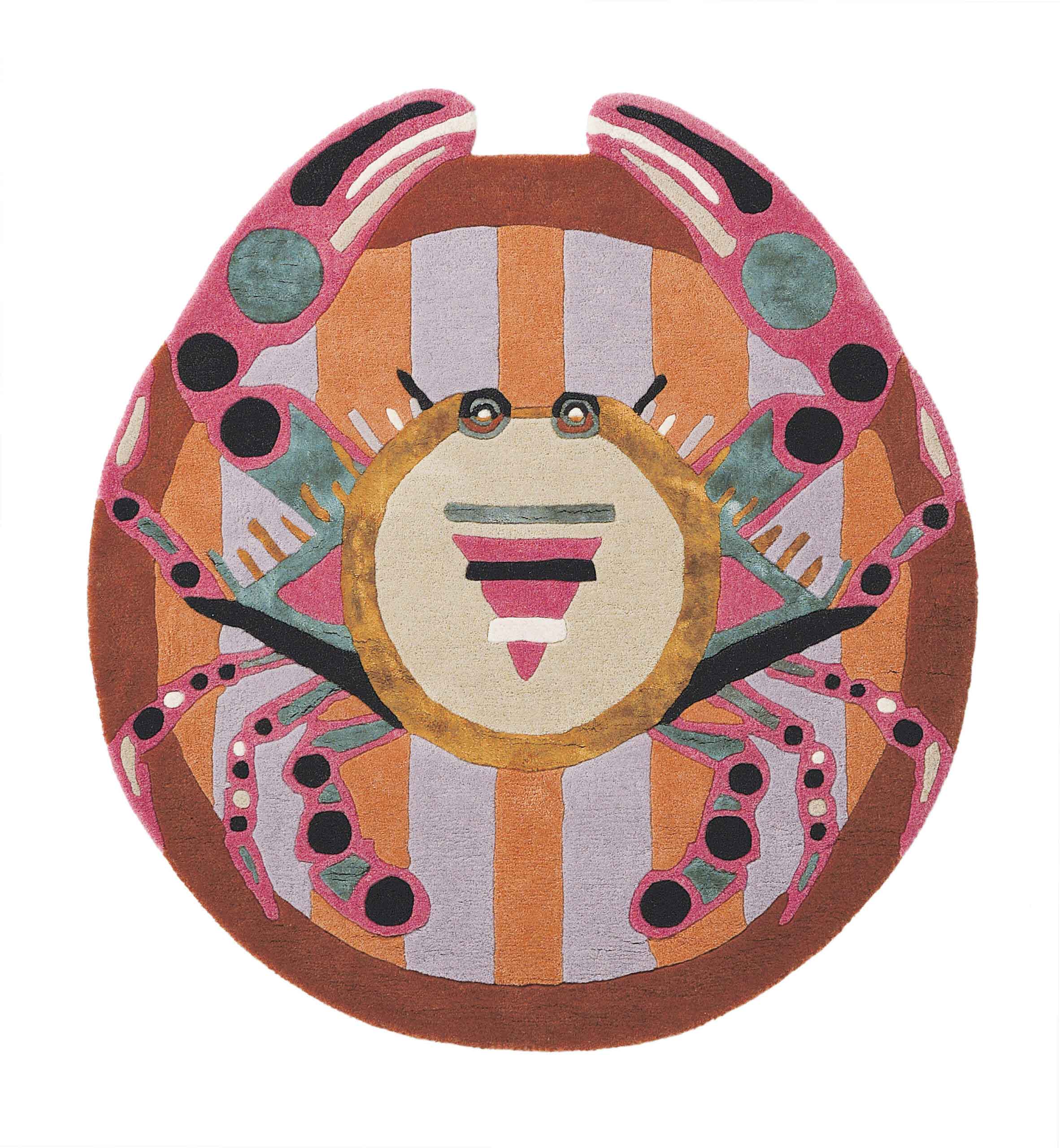 Round rug Zodiac Cancer brown-pink