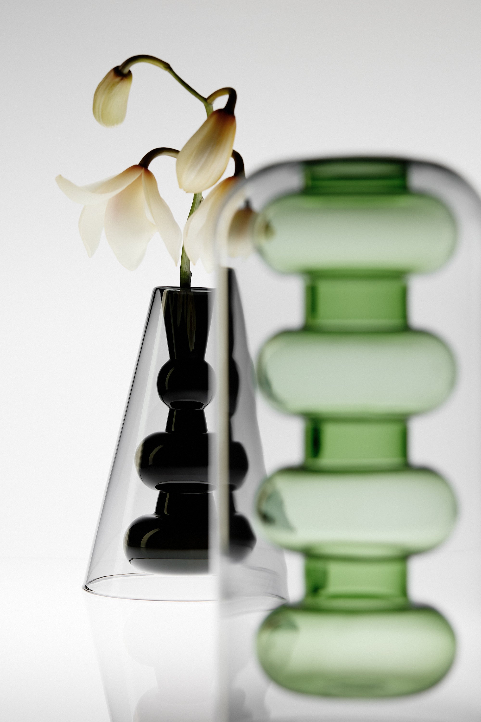 Váza BUMP CONE černé sklo