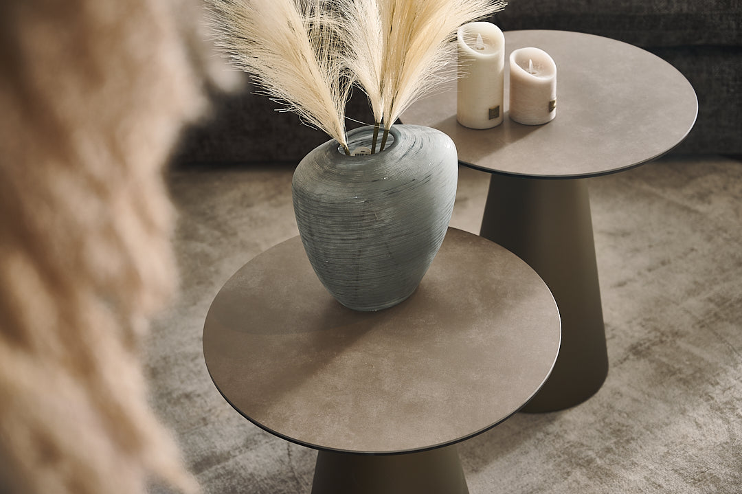 FUNGHI brown quartz sintered stone coffee table