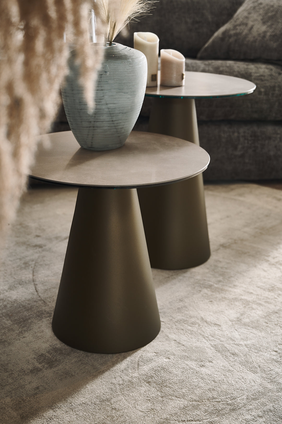 FUNGHI brown quartz sintered stone coffee table