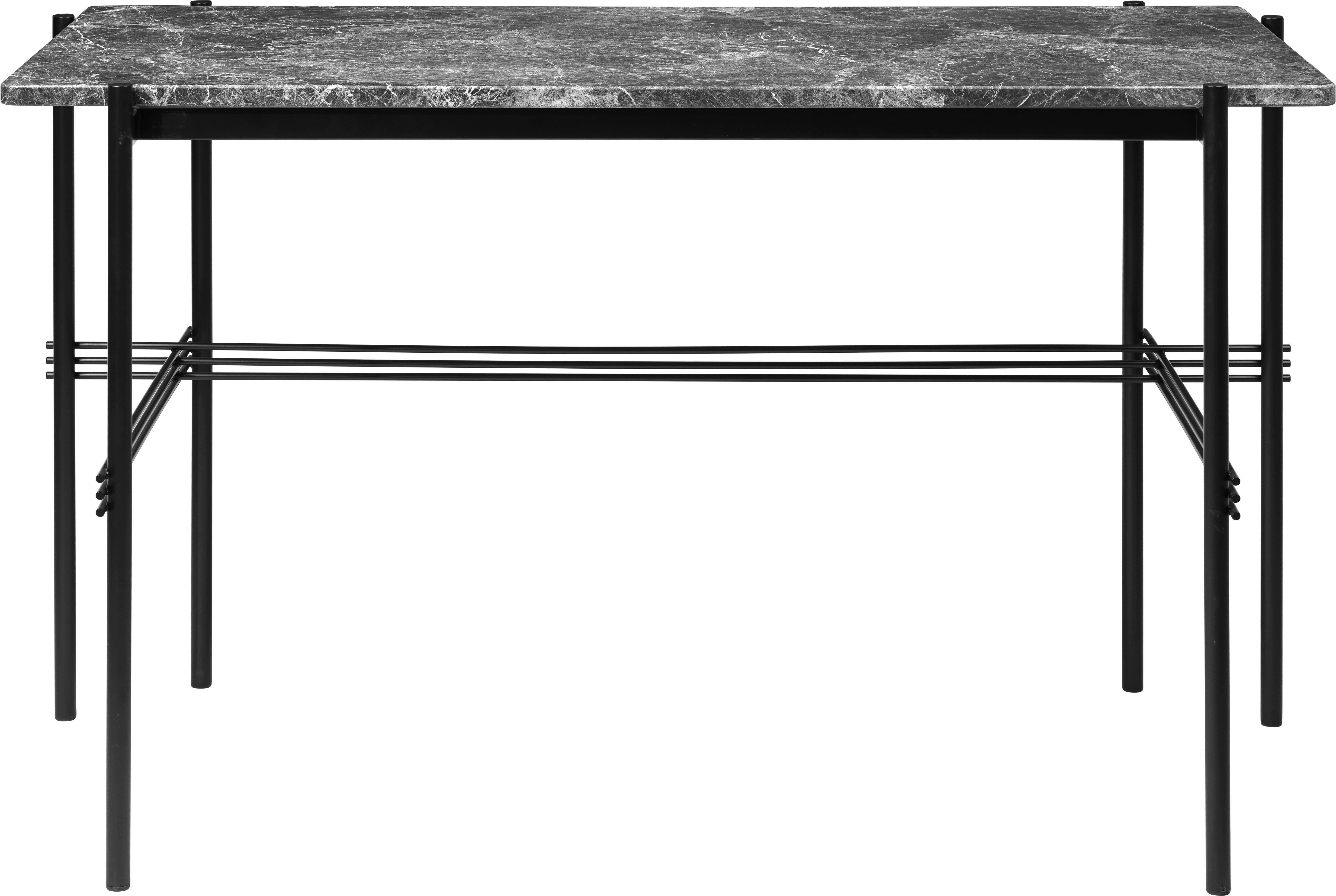 Psací stůl TS šedý mramor s černým podstavcem