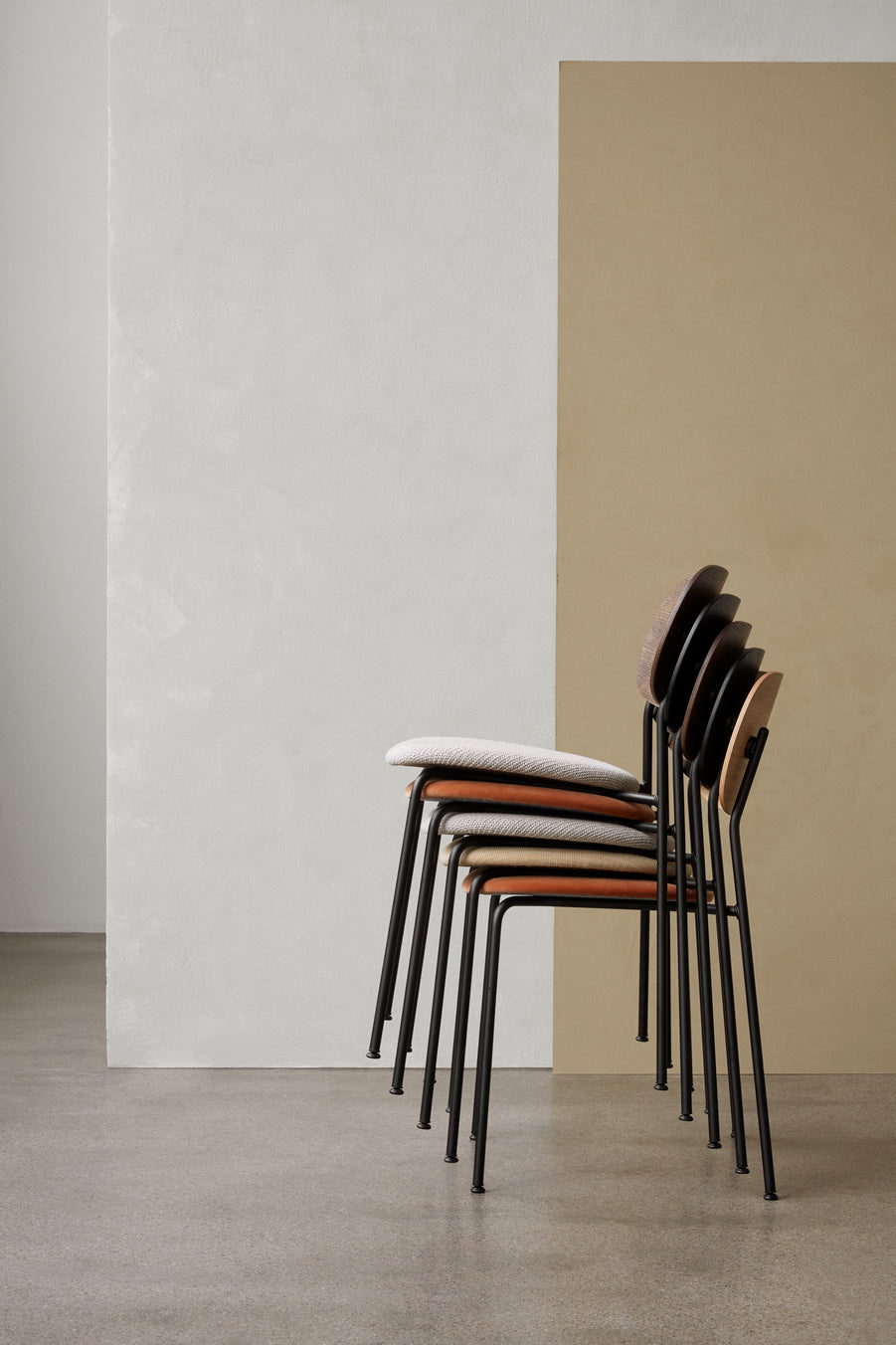 CO Chair with Oak Veneer and Black Base