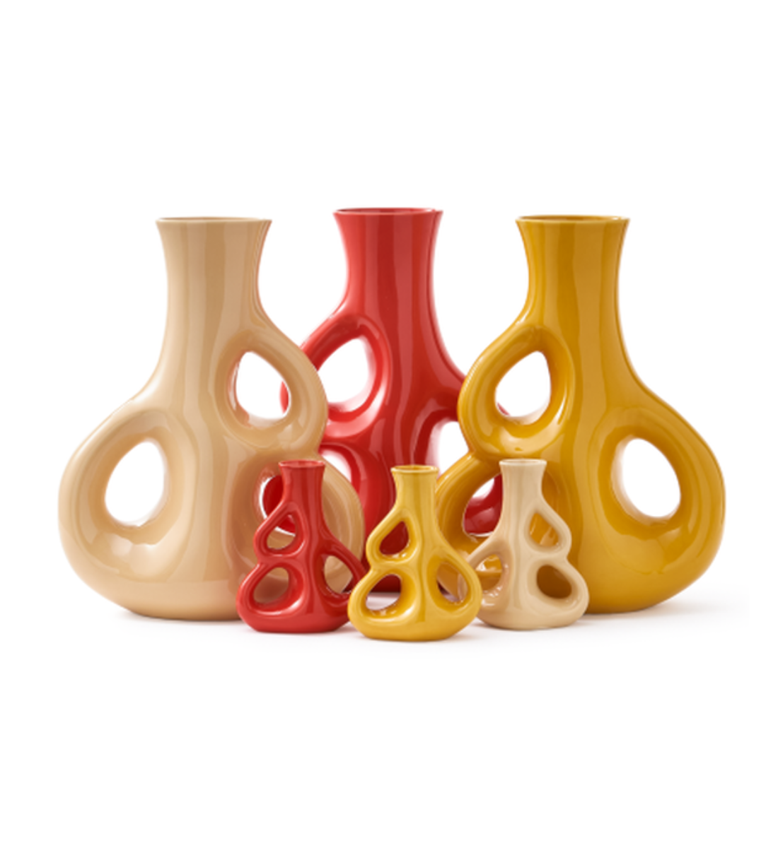 Váza TŘI UŠI žlutá