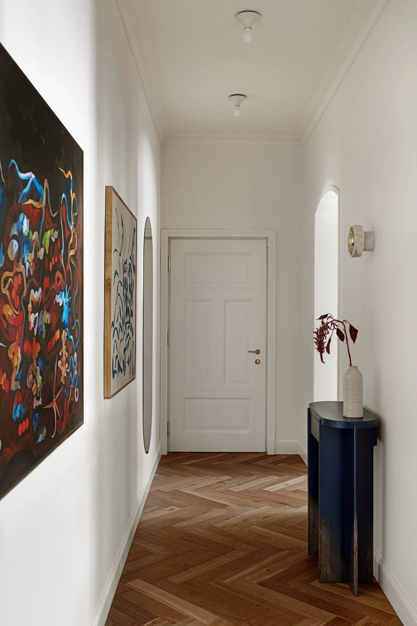 Konzole KIRU kobaltové dubové dřevo