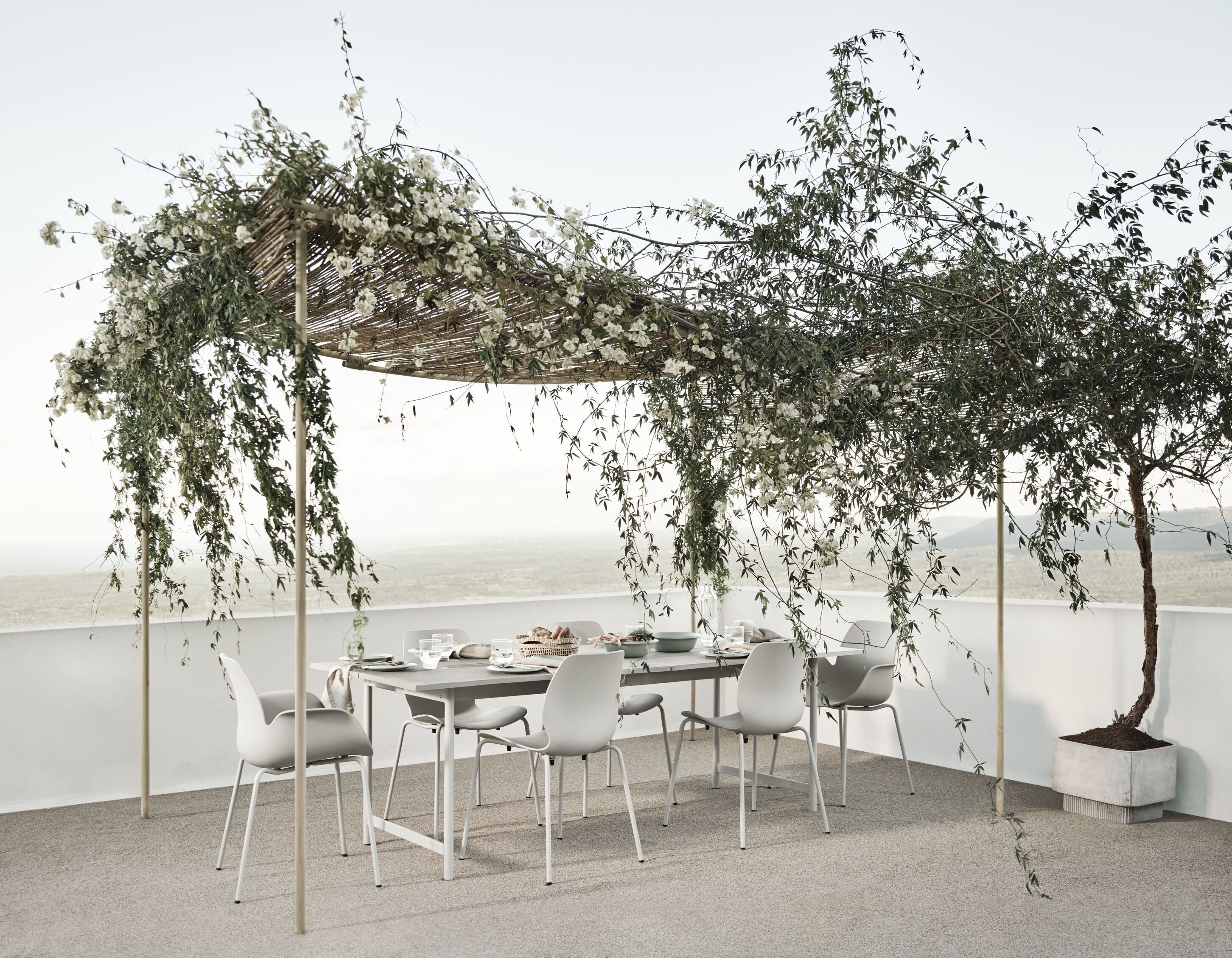 Outdoor chair with armrests SEED gray