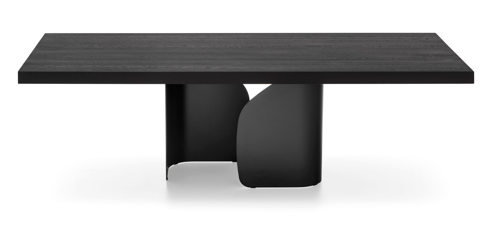 Rectangular Table TWINS black wooden top with black base
