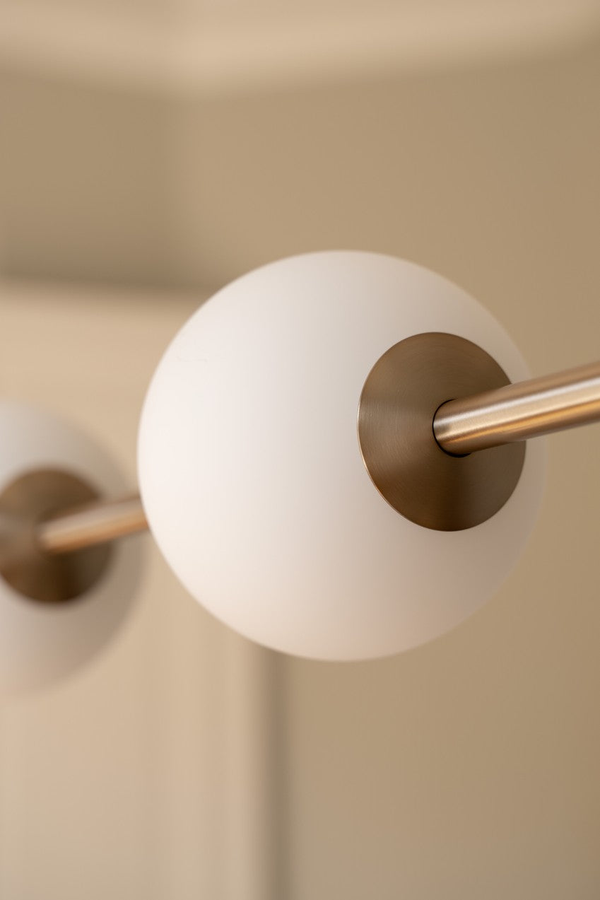 AUDREY LINEAR white pendant lamp with gold insert