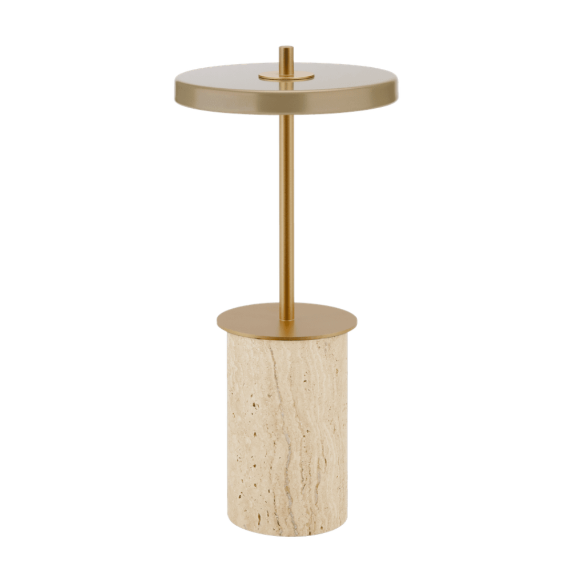 ASTERIA MOVE MINI Table Lamp travertine with gold insert