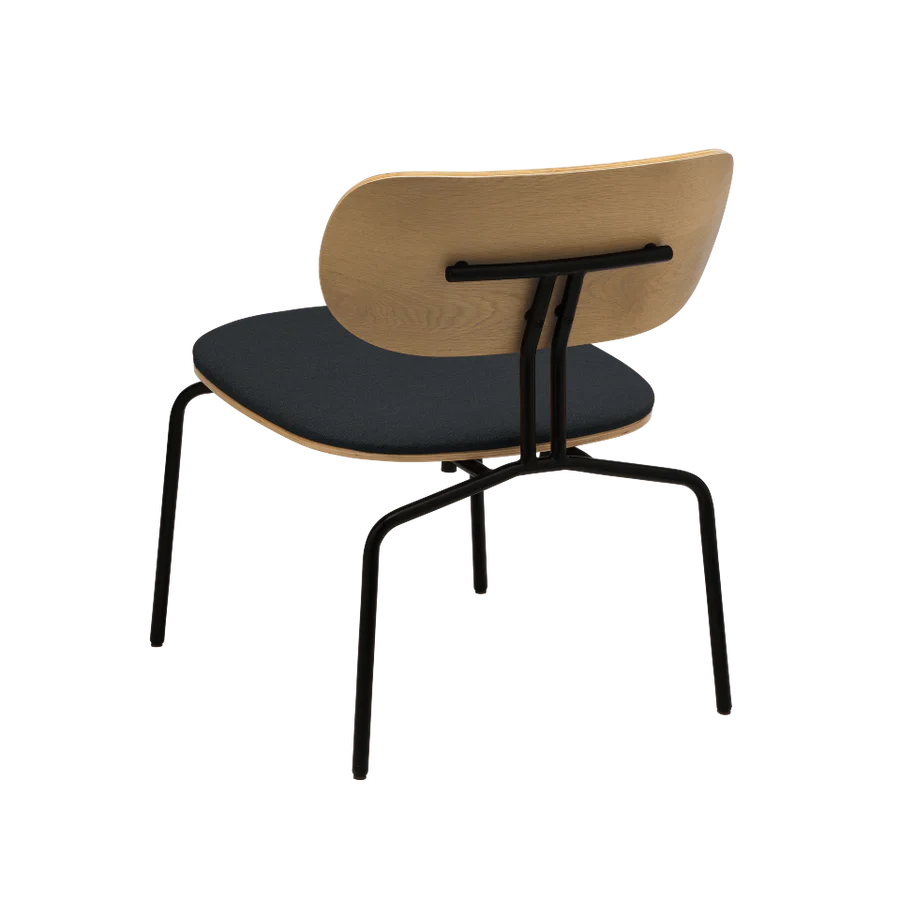 Křeslo CURIOUS antracitové s černým podstavcem