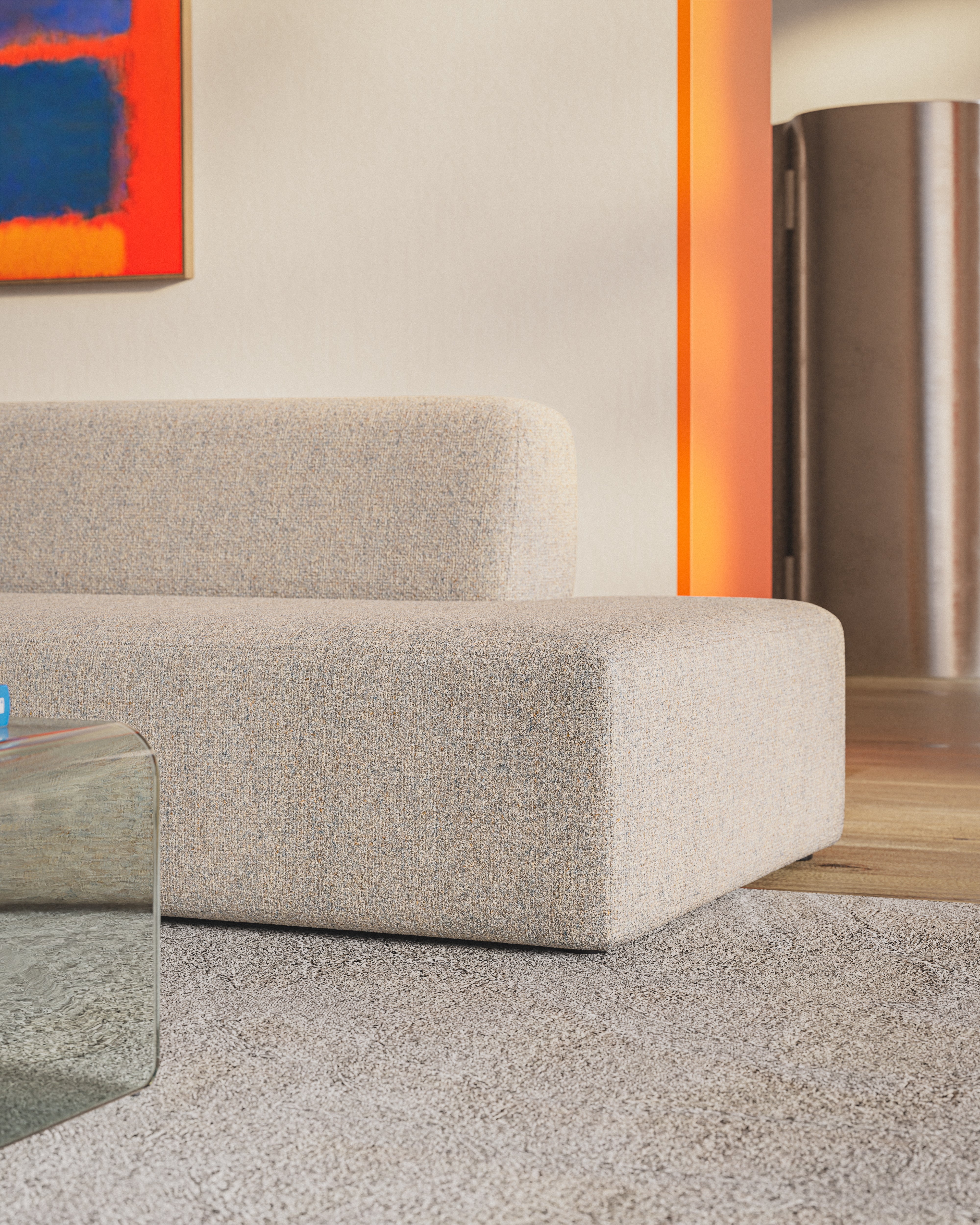 Open right-sided modular corner sofa UMI beige