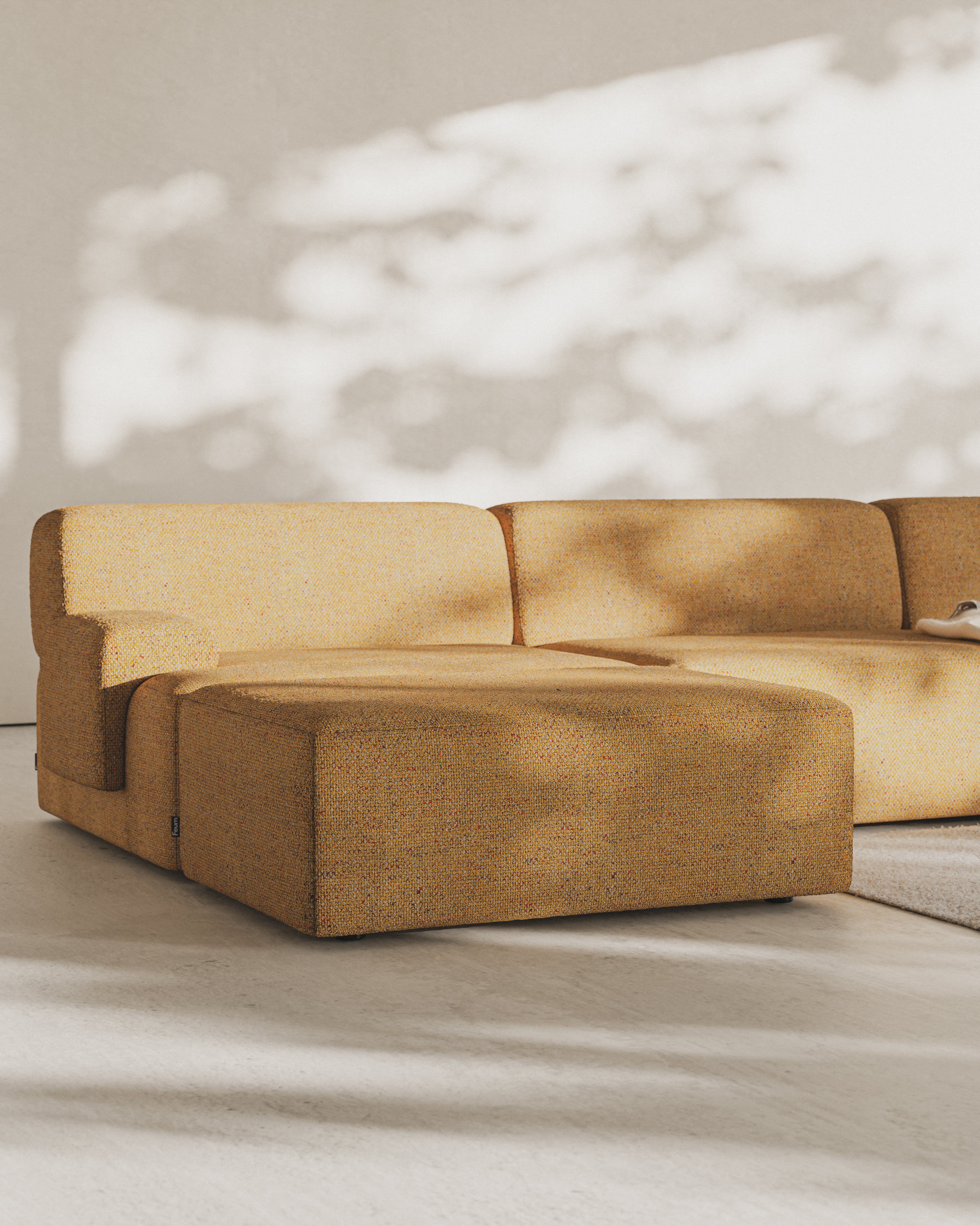 Modular corner sofa for 3 people UMI autumn orange