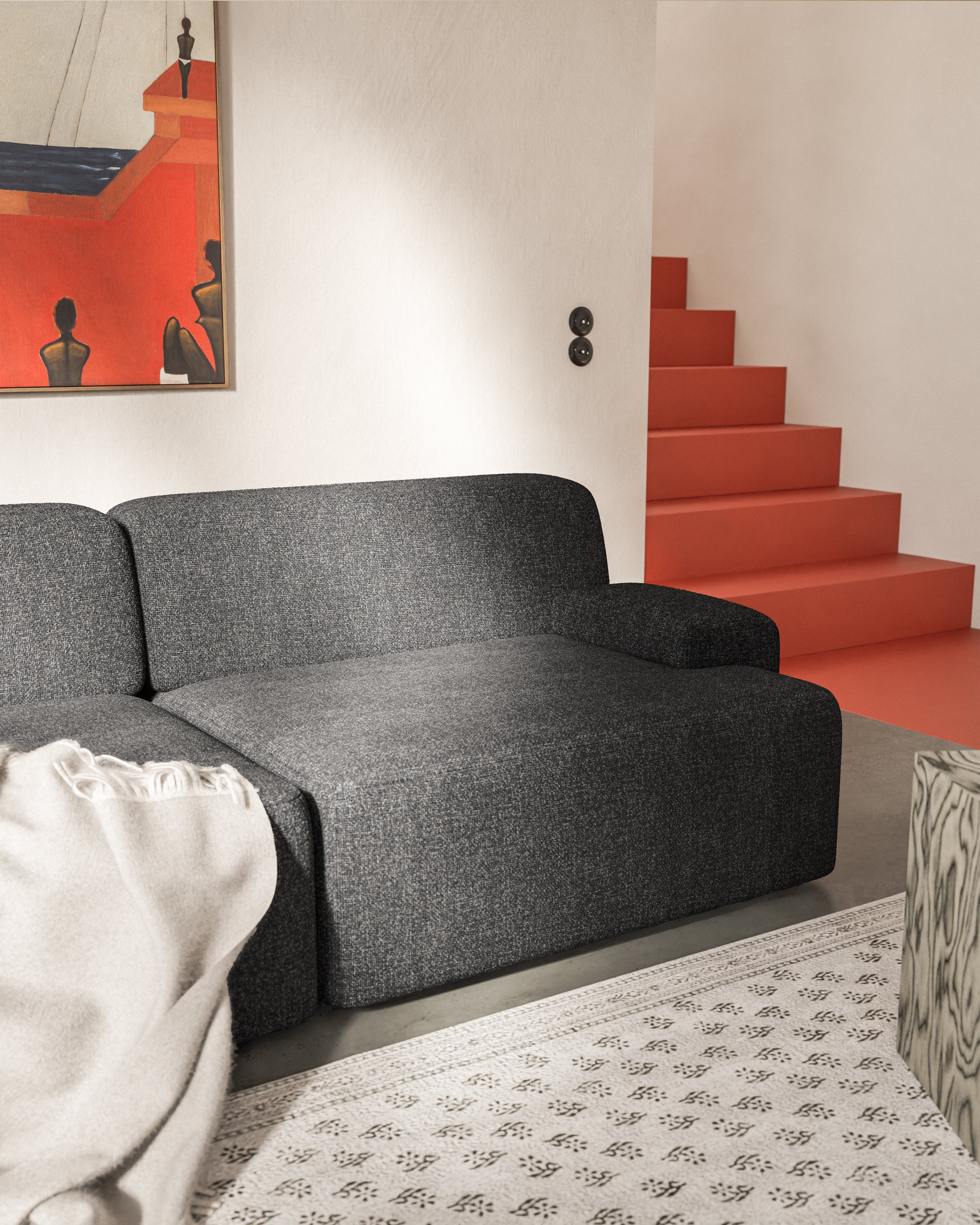 Modular 2-Seater Sofa UMI Stone Black