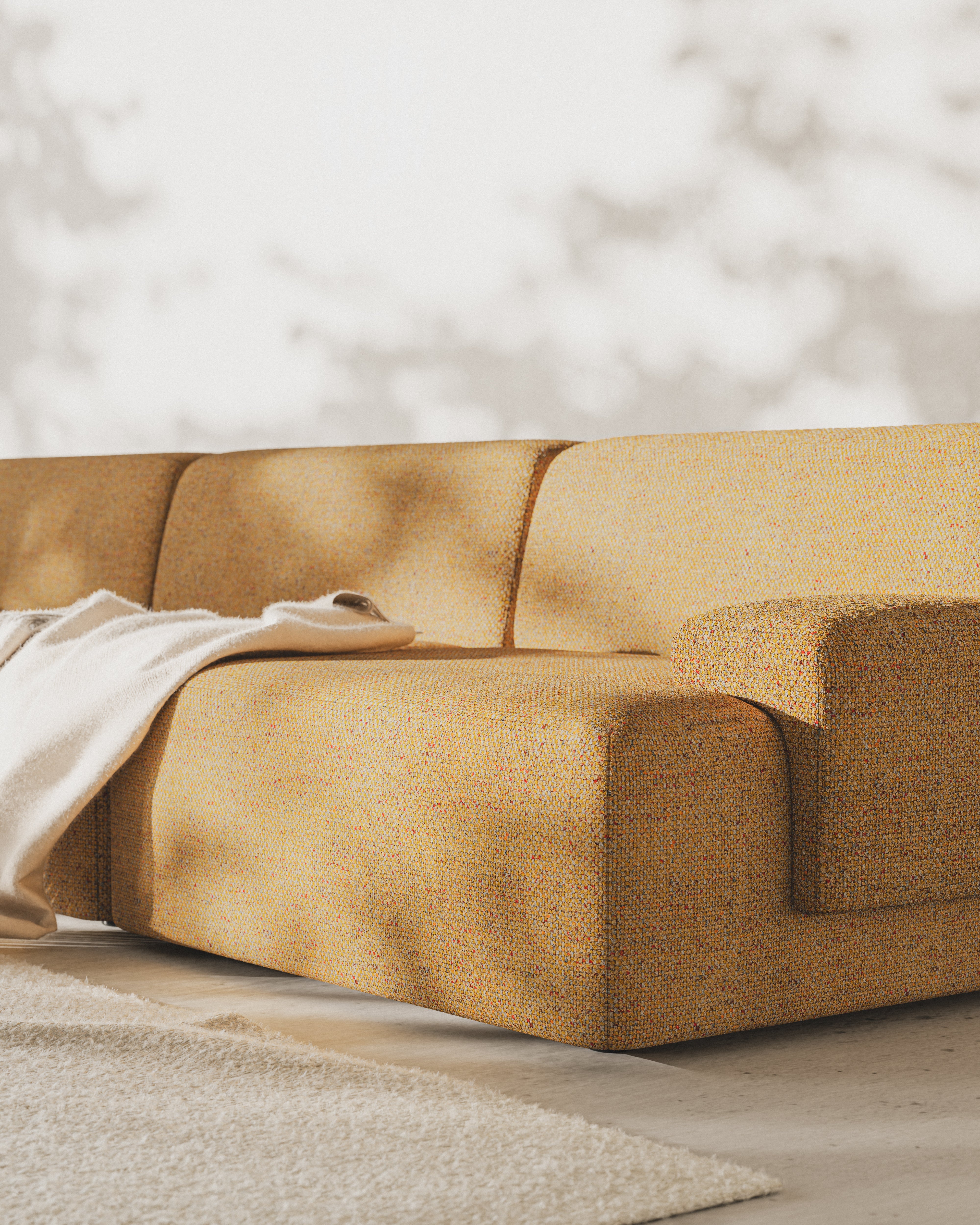 Modular corner sofa for 3 people UMI autumn orange