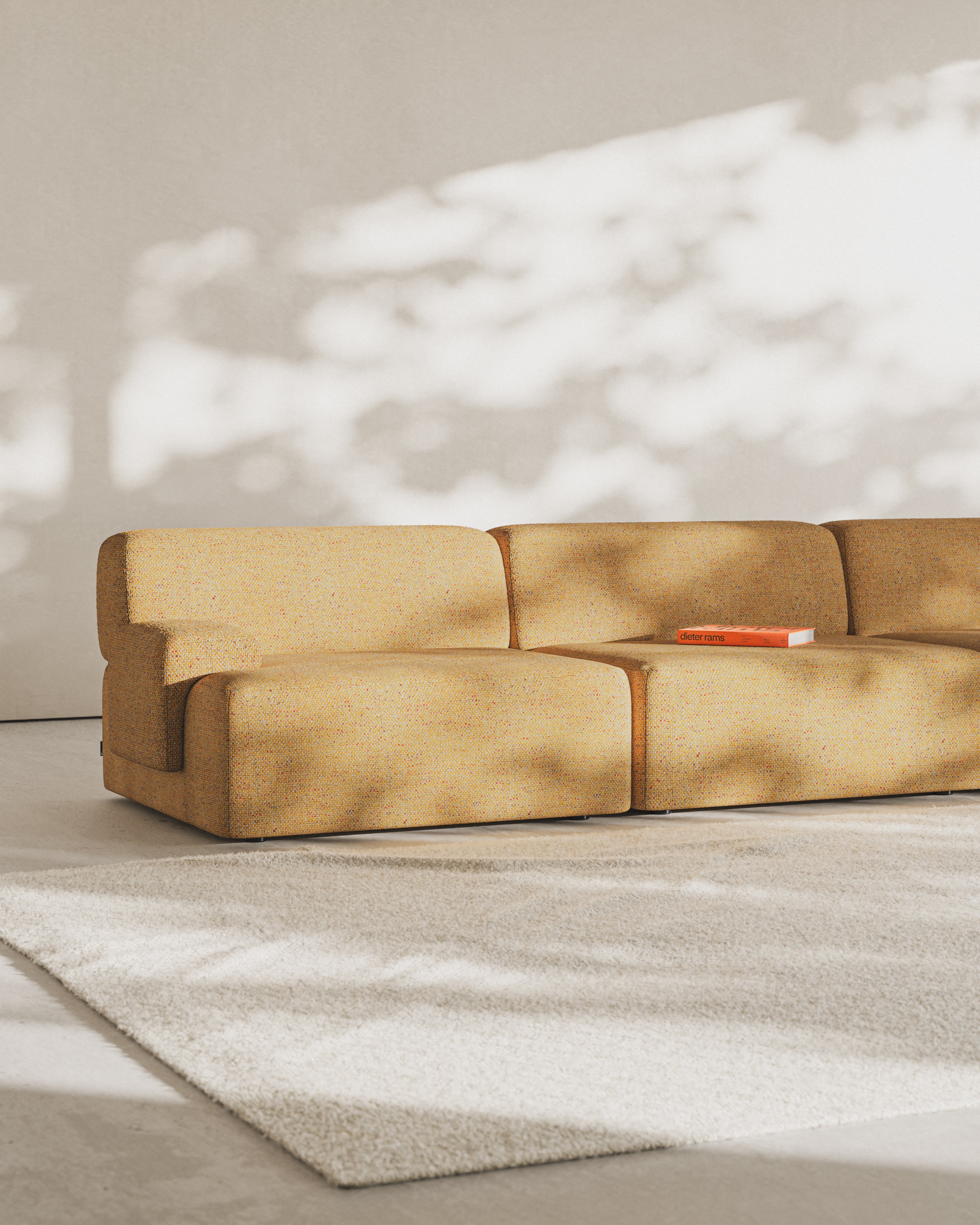 Modular corner sofa for 3 people UMI autumn orange