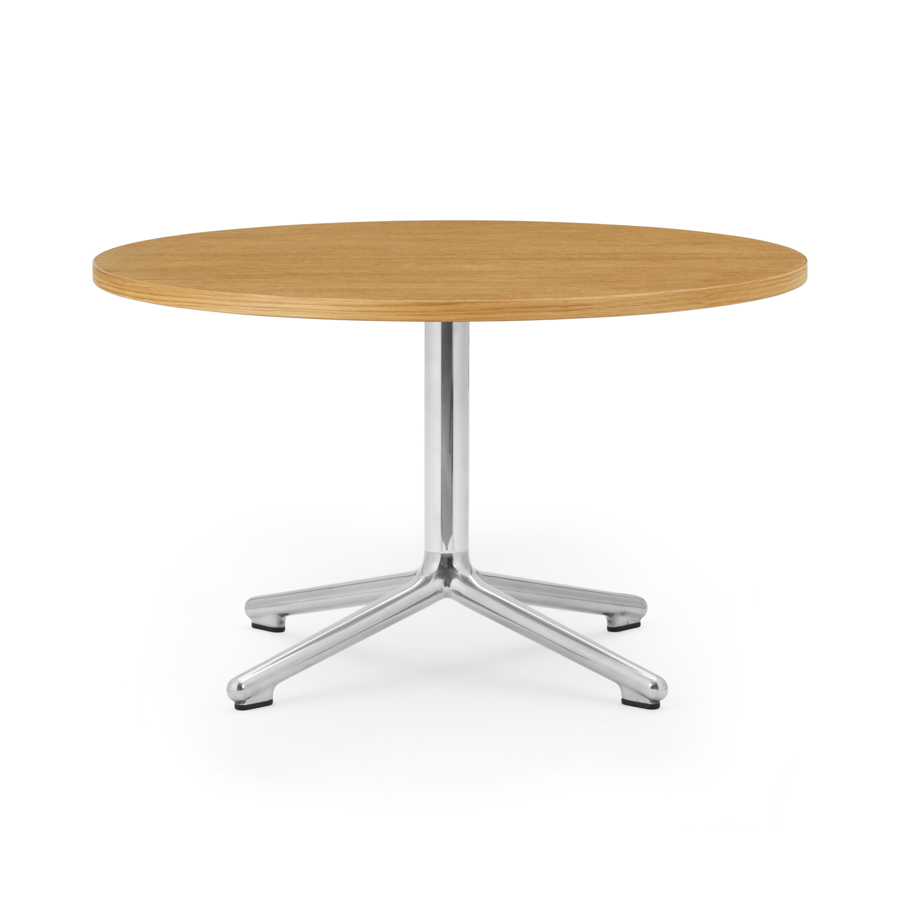 Coffee table Lunar Natural oak top with an aluminum base