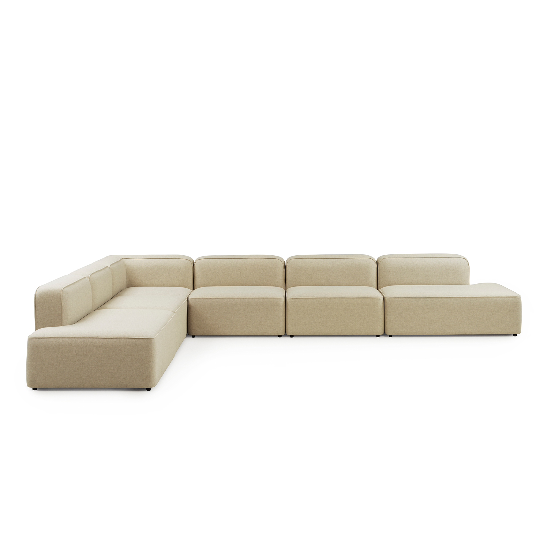 Rohová sedačka pro 5 osob ROPE černý podstavec