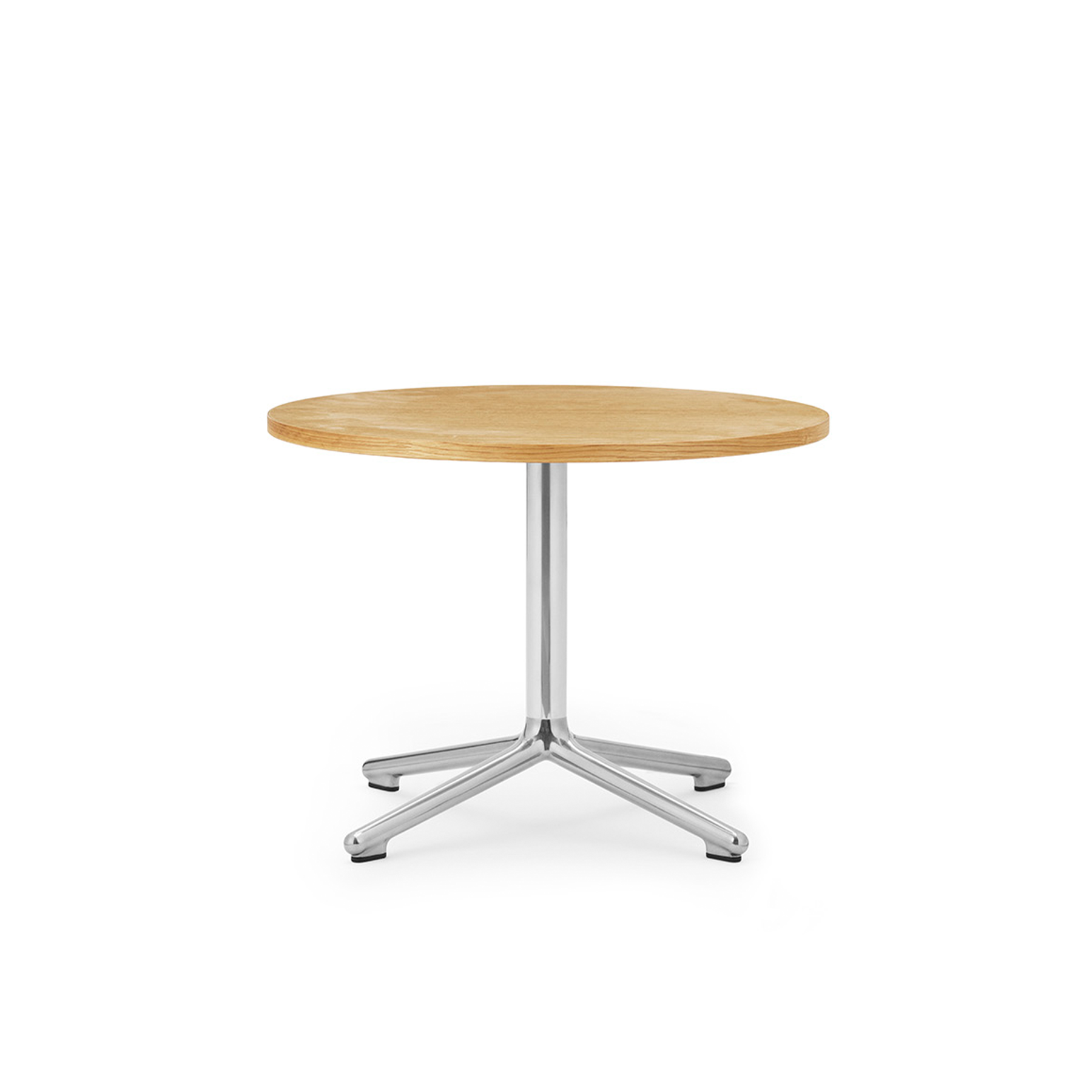 Coffee table Lunar Natural oak top with an aluminum base