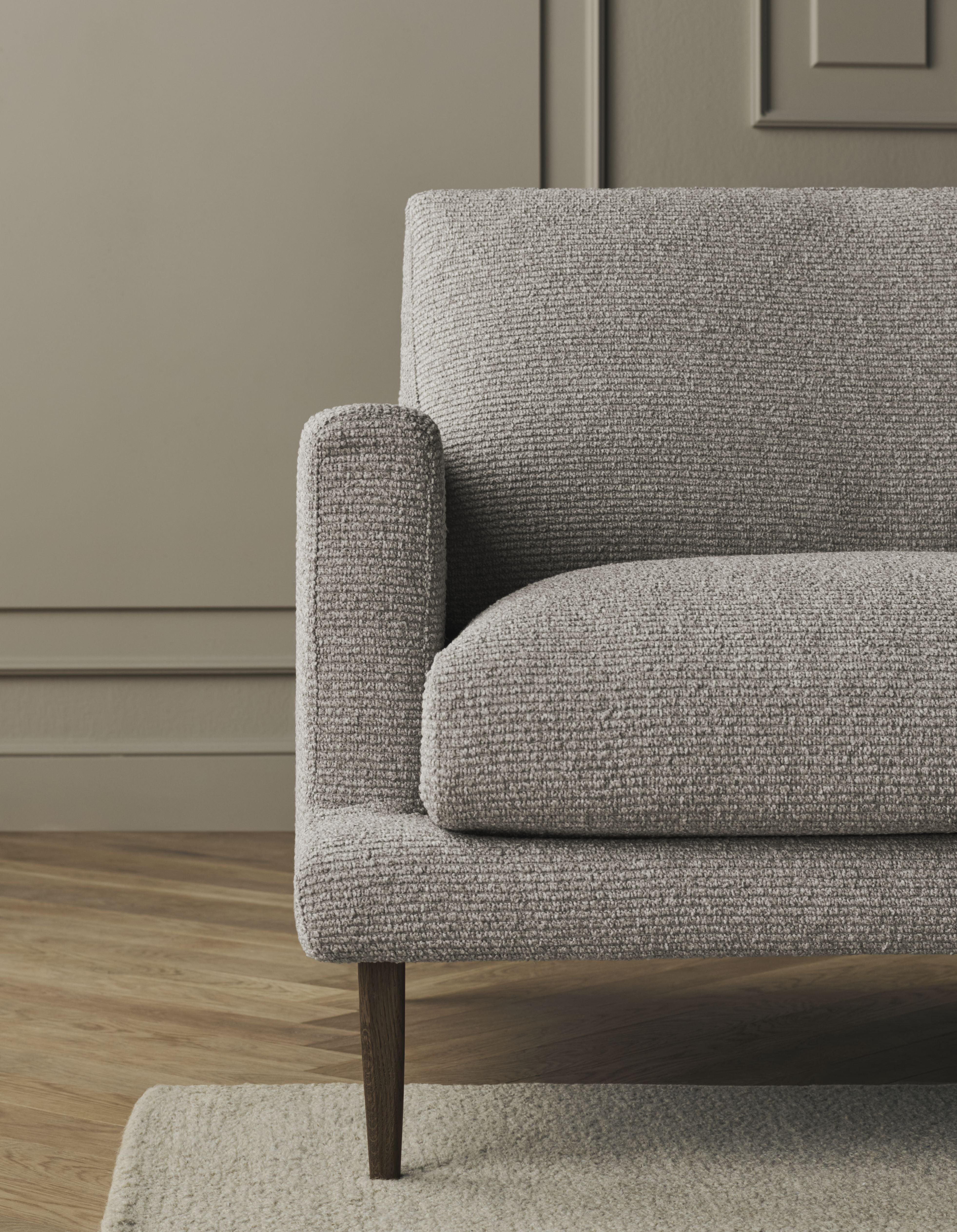 Pohovka pro 4 osoby VENEDA SLIM šedá ocelová základna