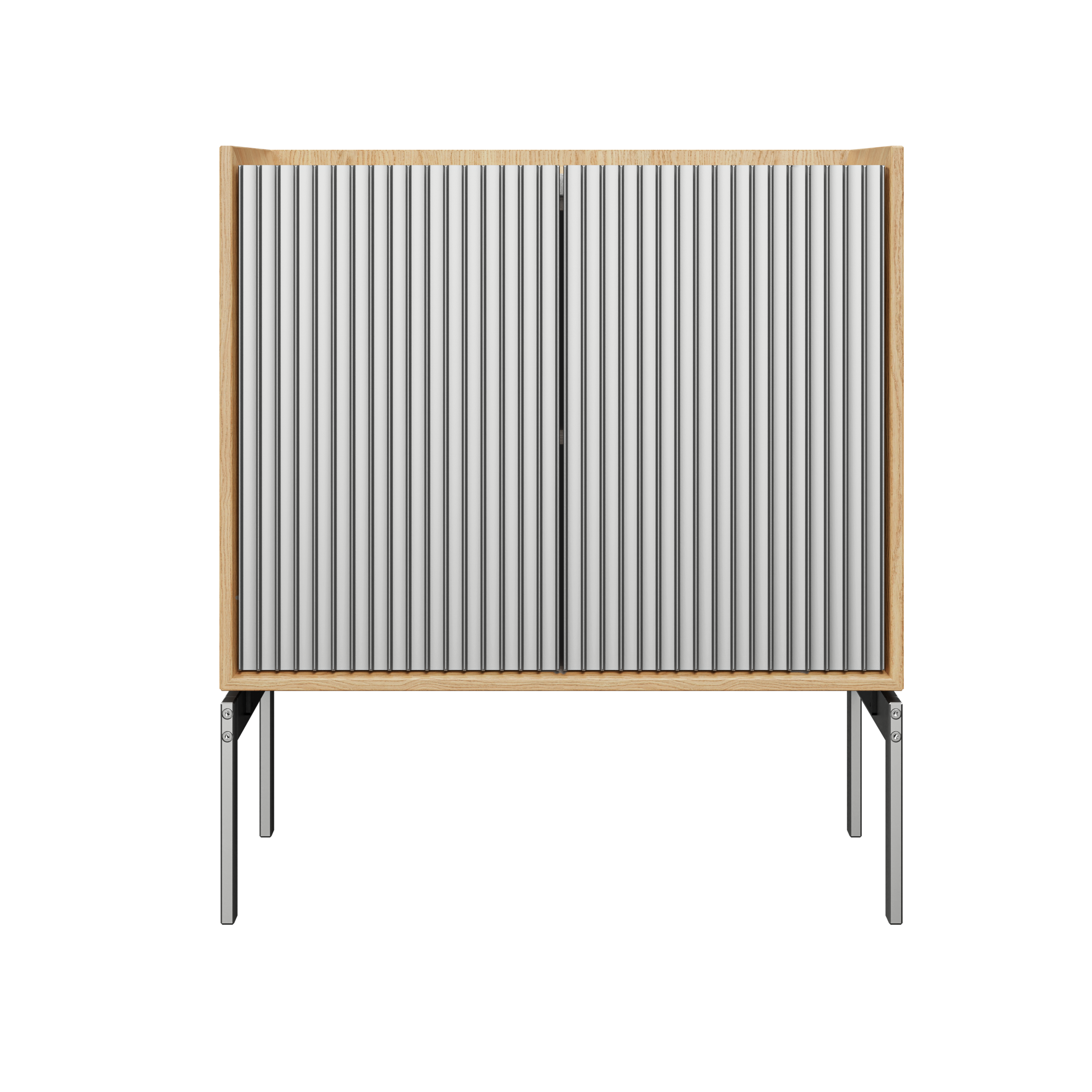 H2 Oak Veneer Cabinet with Gray Marble Top
