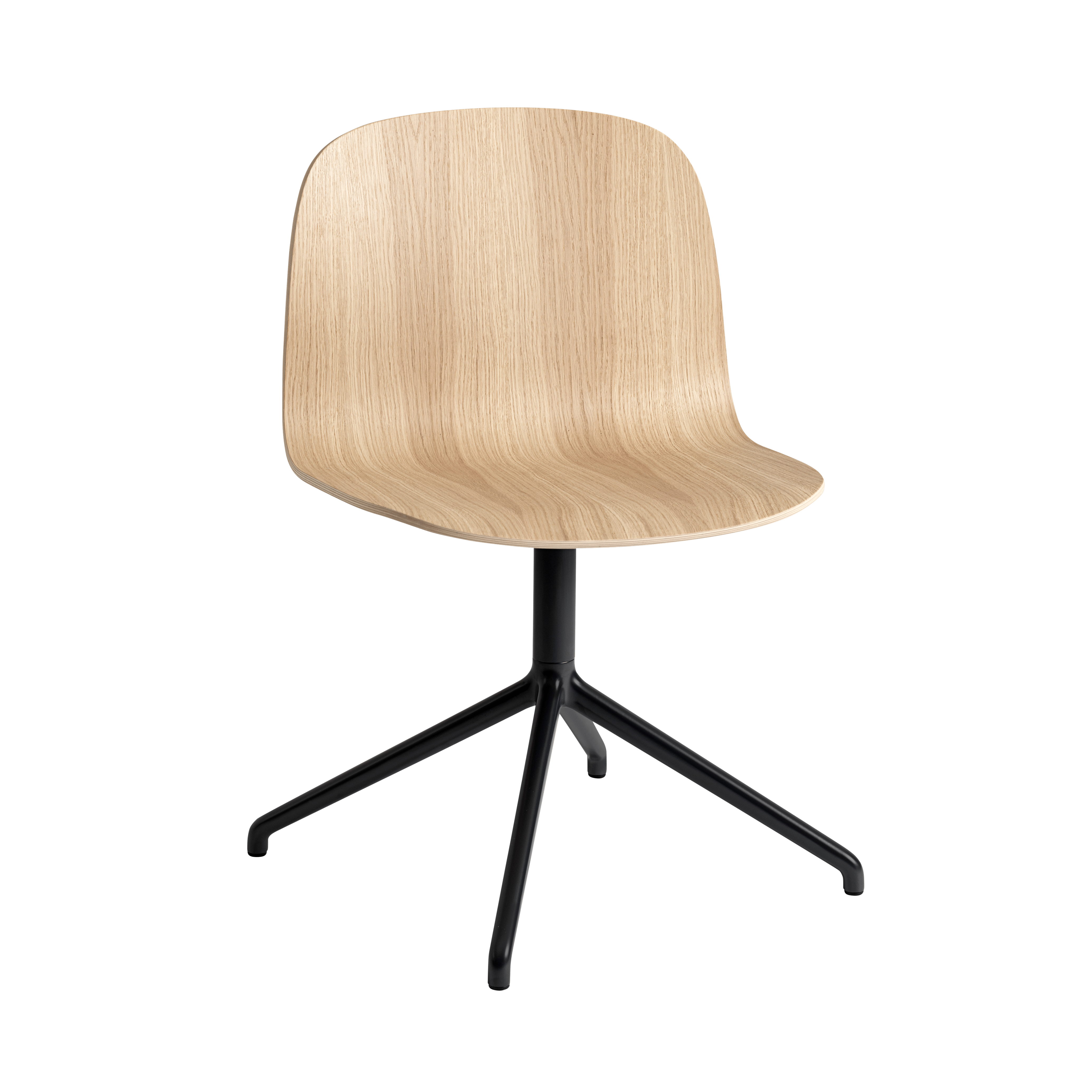 VISU WIDE Customizable Swivel Chair with Veneered Seat