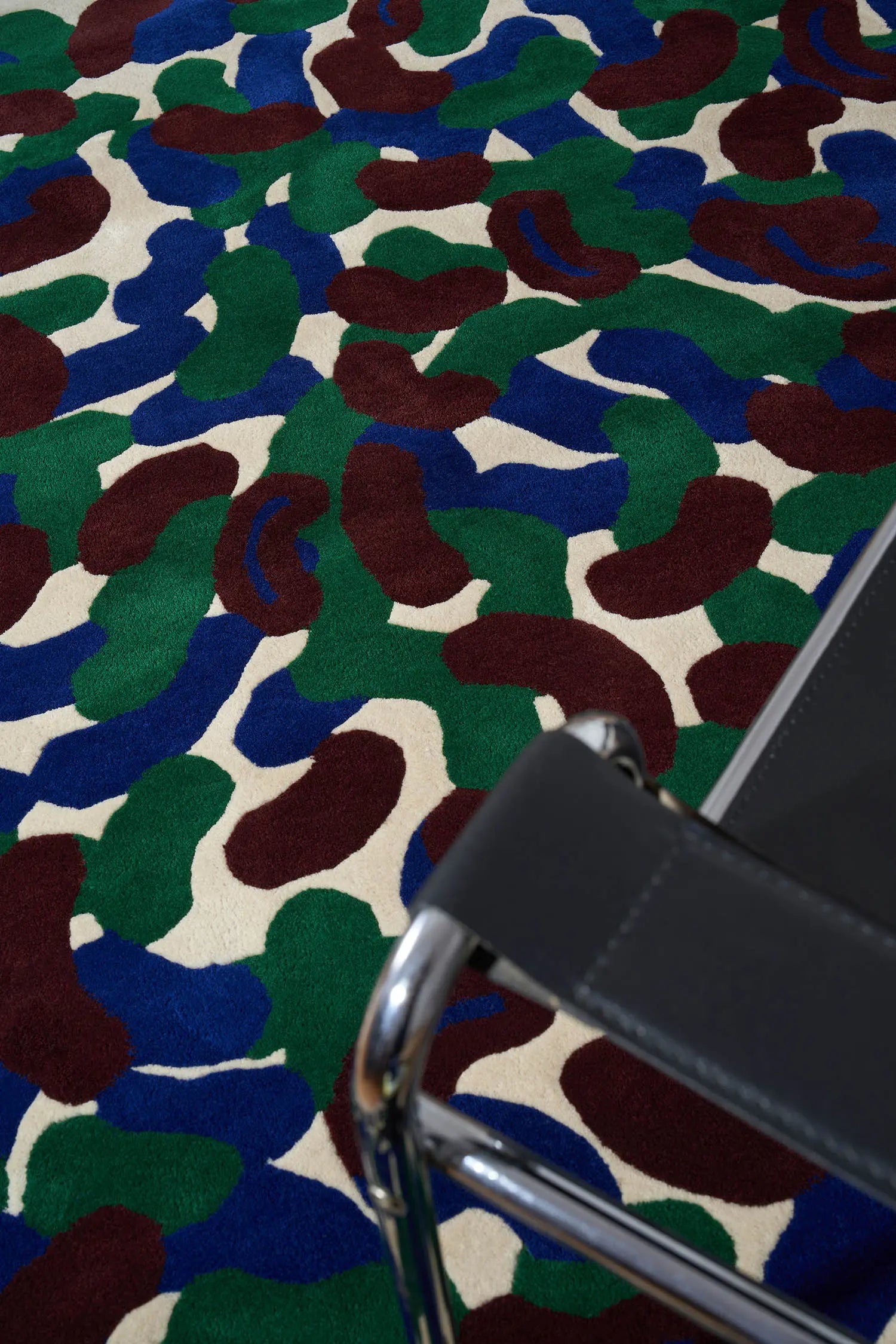 TOKYO Beige Rug with Navy and Brown