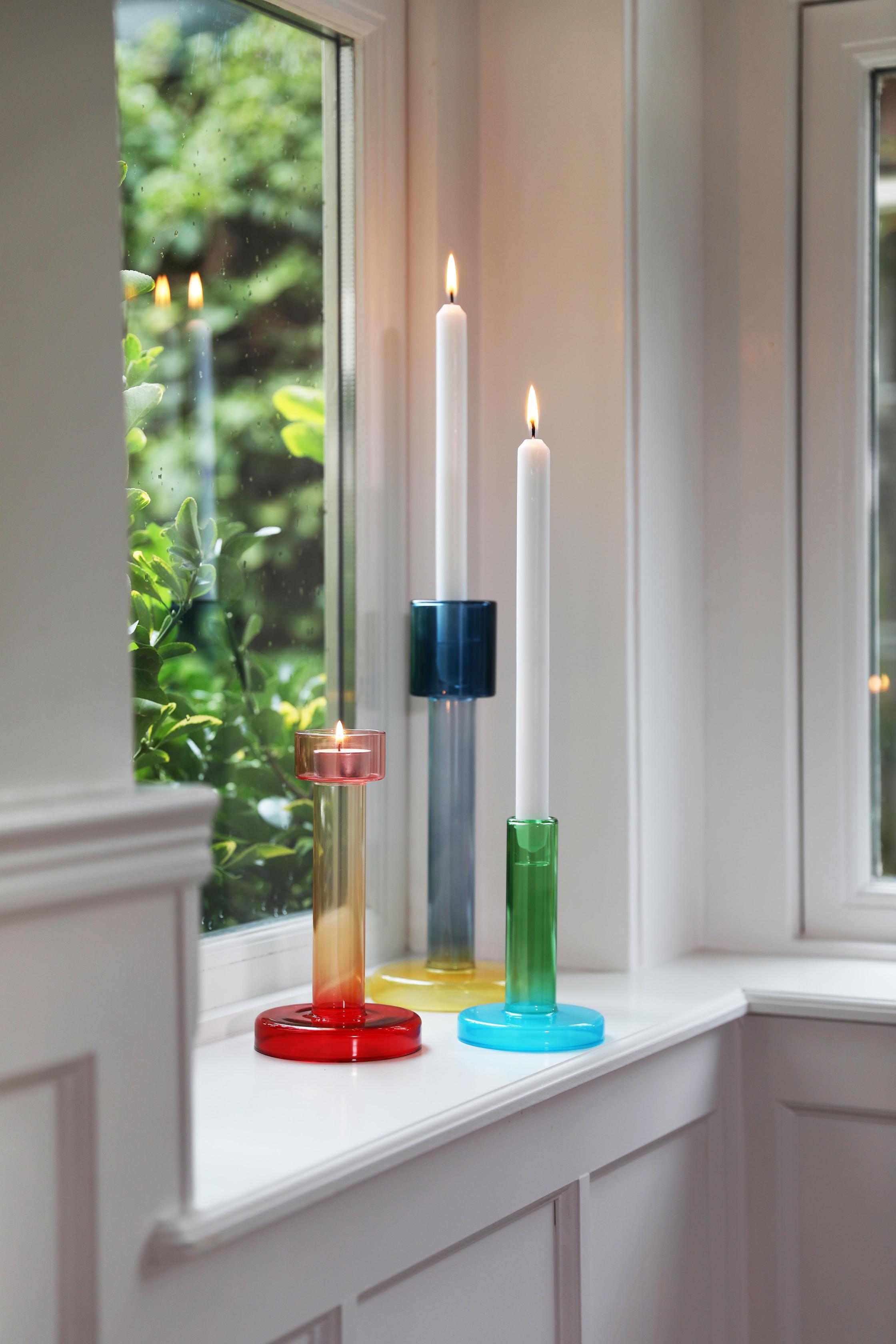 Svícen BOLE zelený s modrým