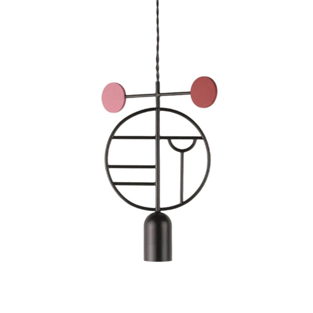 Lampa wisząca WOODEN DOTS WD06 grafitowy z czerwonym i różowym – Nomon